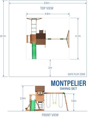 Backyard Discovery Spielturm Montpelier, mit Schaukeln, Rutsche und Klettergerüst