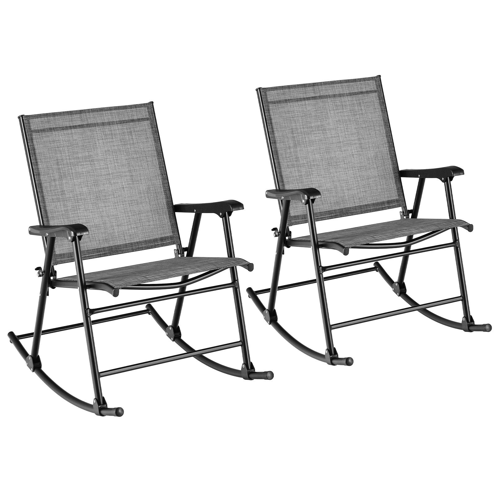 COSTWAY Klappstuhl (2 St), Gartenstuhl mit Schaukelfunktion