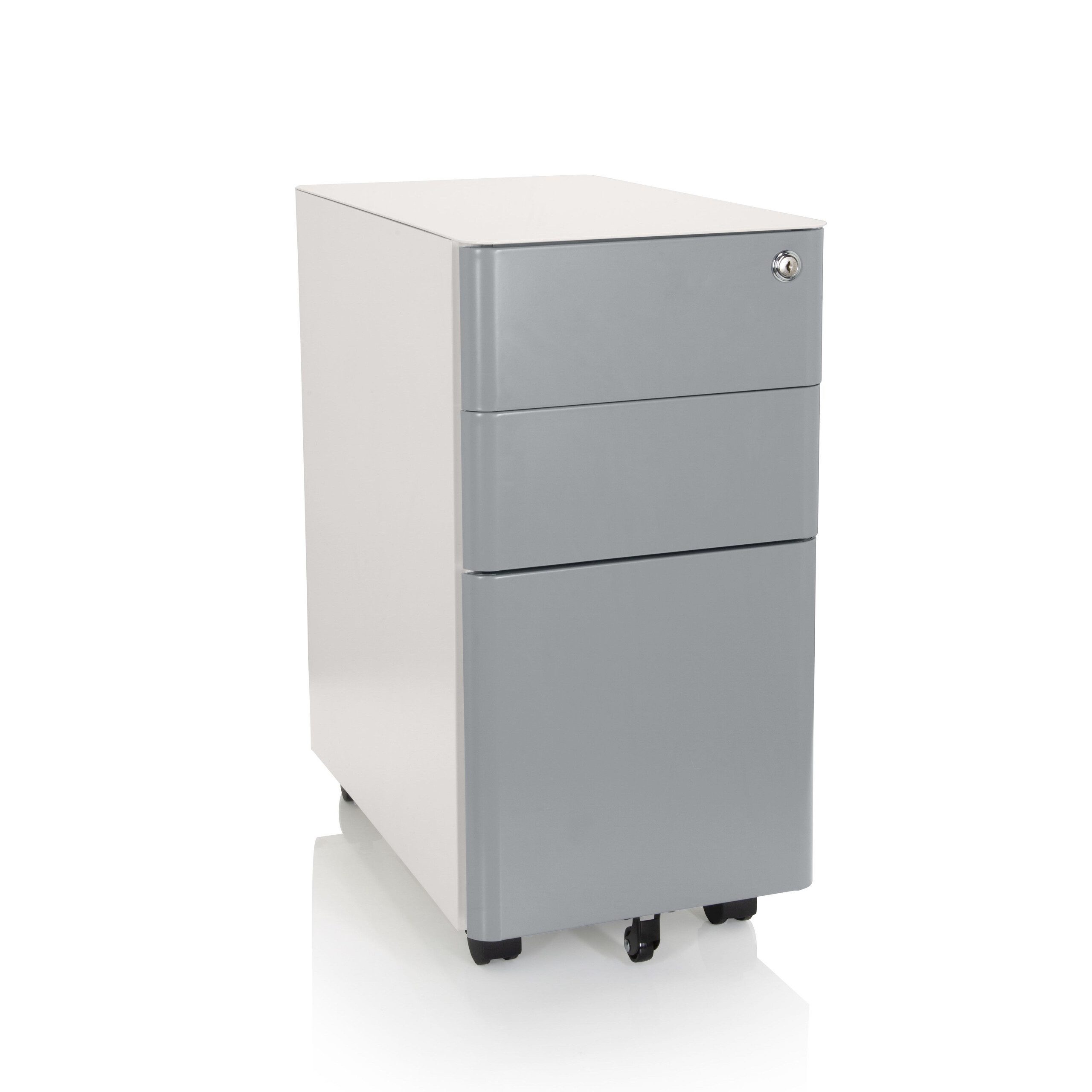 hjh OFFICE Rollcontainer COLOR I Bürowagen H/B/T: 59.5 x 30.0 x 50.0 cm, Aktenschrank Schreibtisch mit Schubladen, Büro Kommode mit Rollen