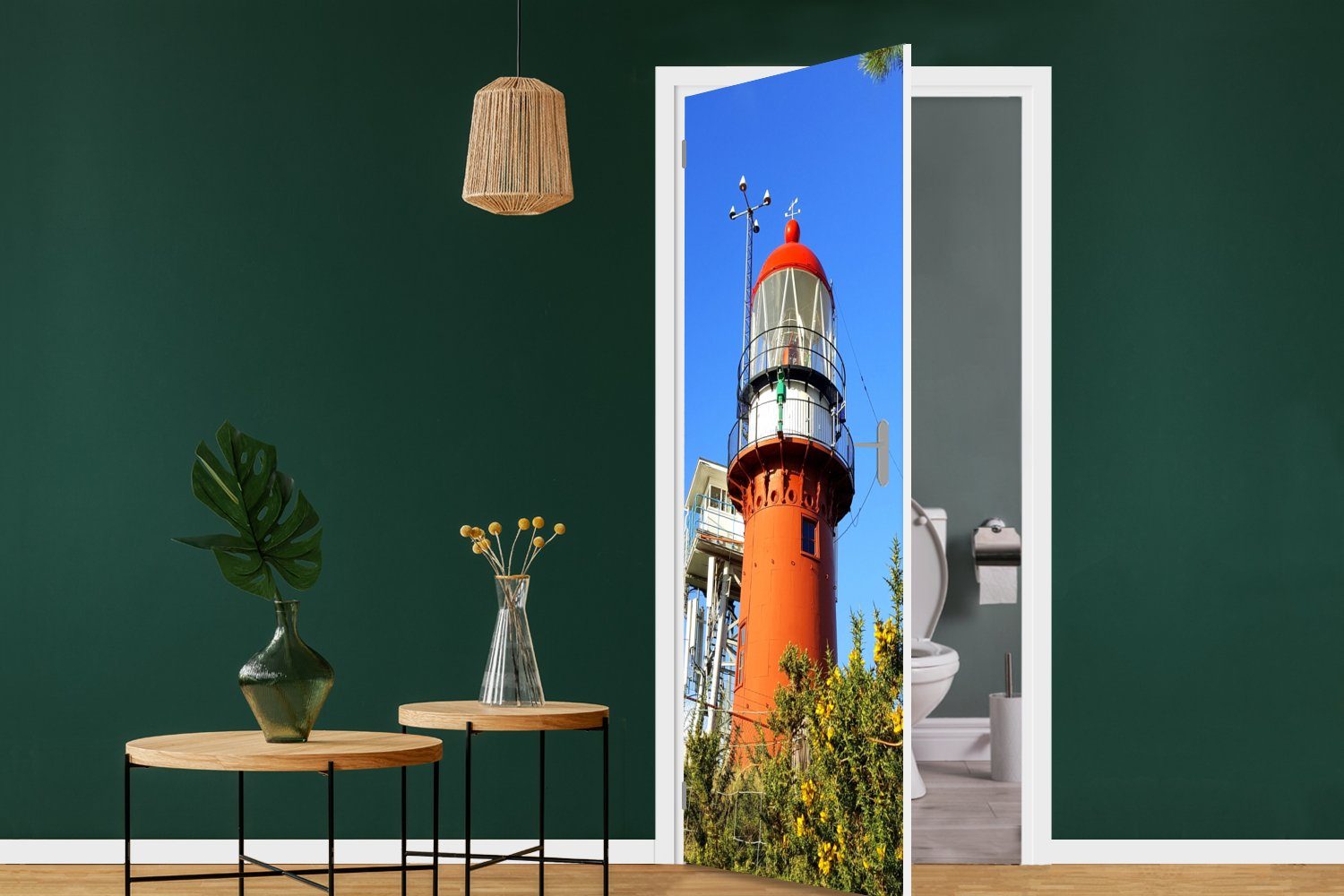 MuchoWow Türtapete Leuchtturm auf Vlieland, für cm bedruckt, Tür, (1 Türaufkleber, Fototapete 75x205 Matt, St)