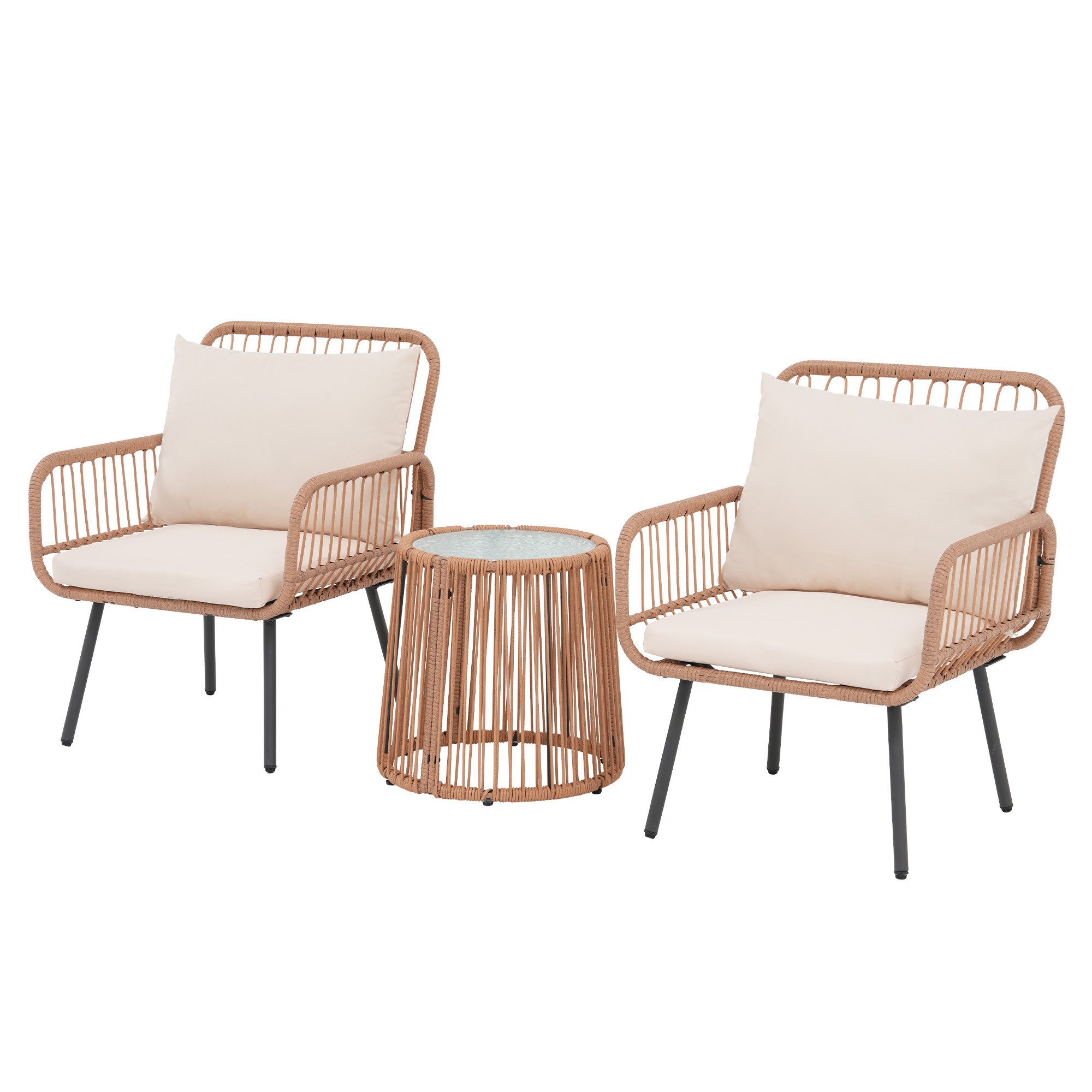 JOIVI Balkonset Bistro Set, Outdoor Rattan günstig online kaufen