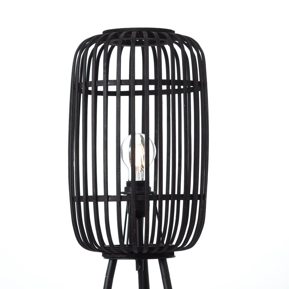 Brilliant Stehlampe Woodrow, ohne Leuchtmittel, dreibeinige Bambus Lampe, 130 x 45 cm, E27, Boho-Stil