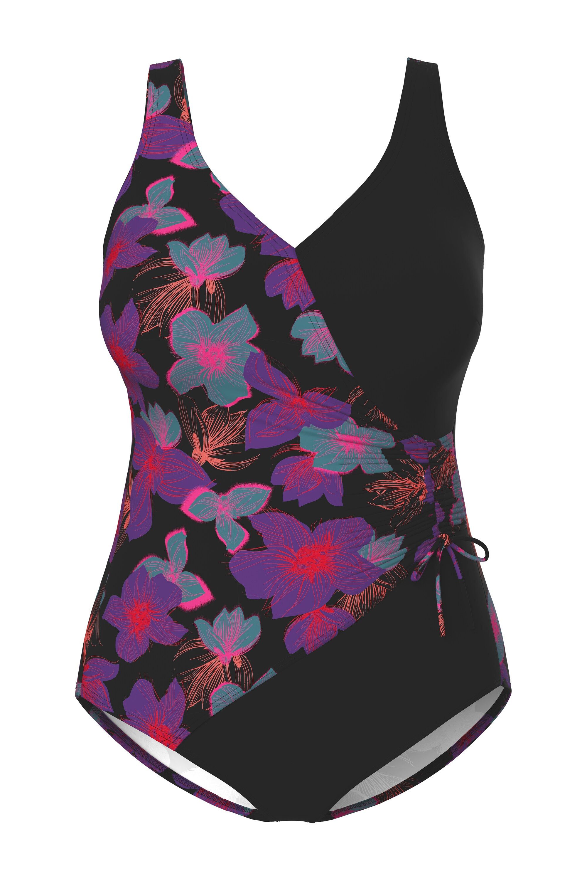 Ulla Popken Badeanzug Badeanzug Blüten Softcups Wickeloptik recycelt günstig online kaufen