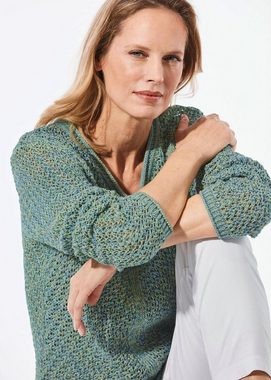 GOLDNER Strickpullover Kurzgröße: Strickpullover mit V-Ausschnitt