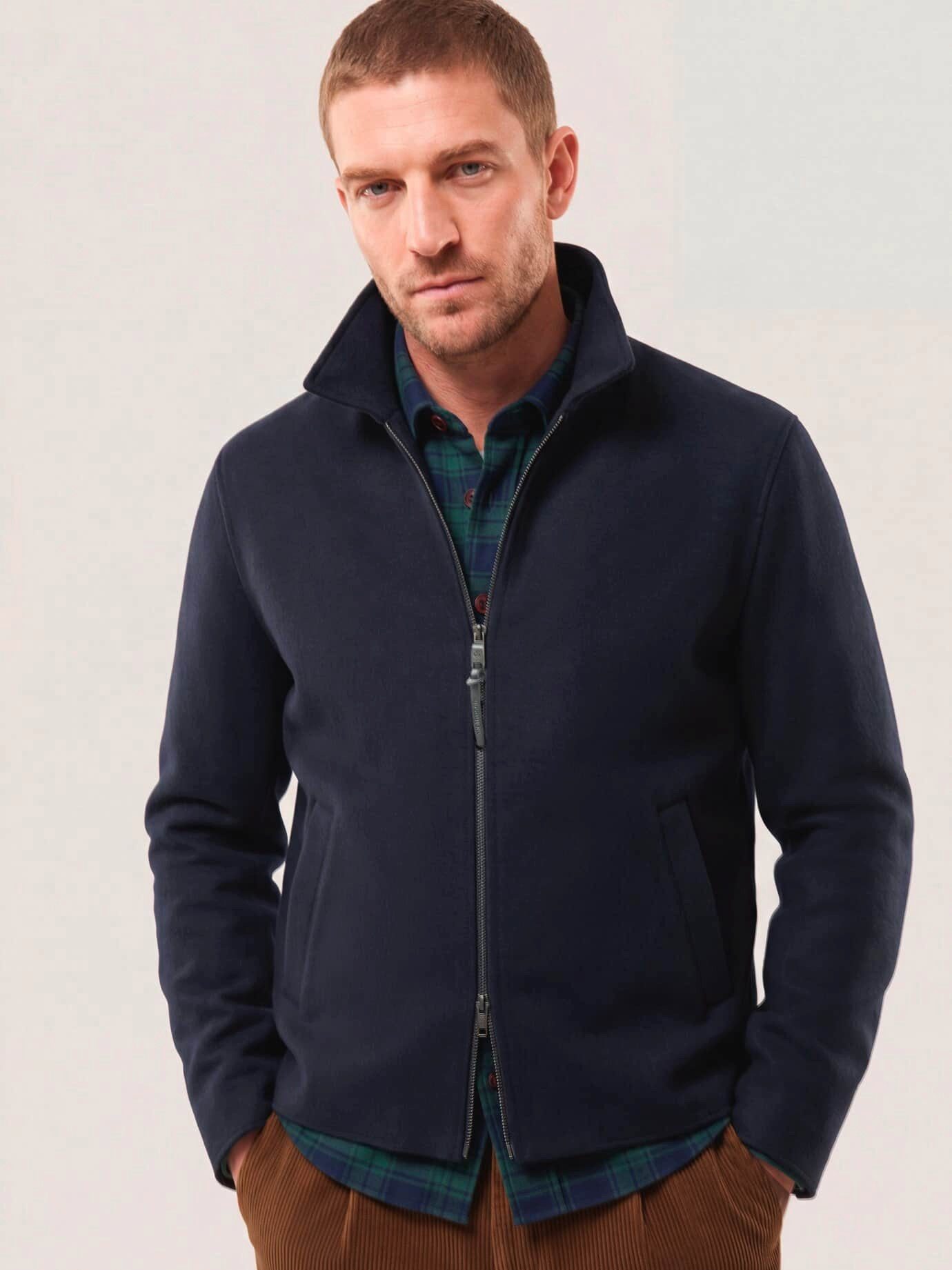 Walbusch Blouson Herren Doubleface Blouson Umlegekragen, pflegeleicht, wärmend