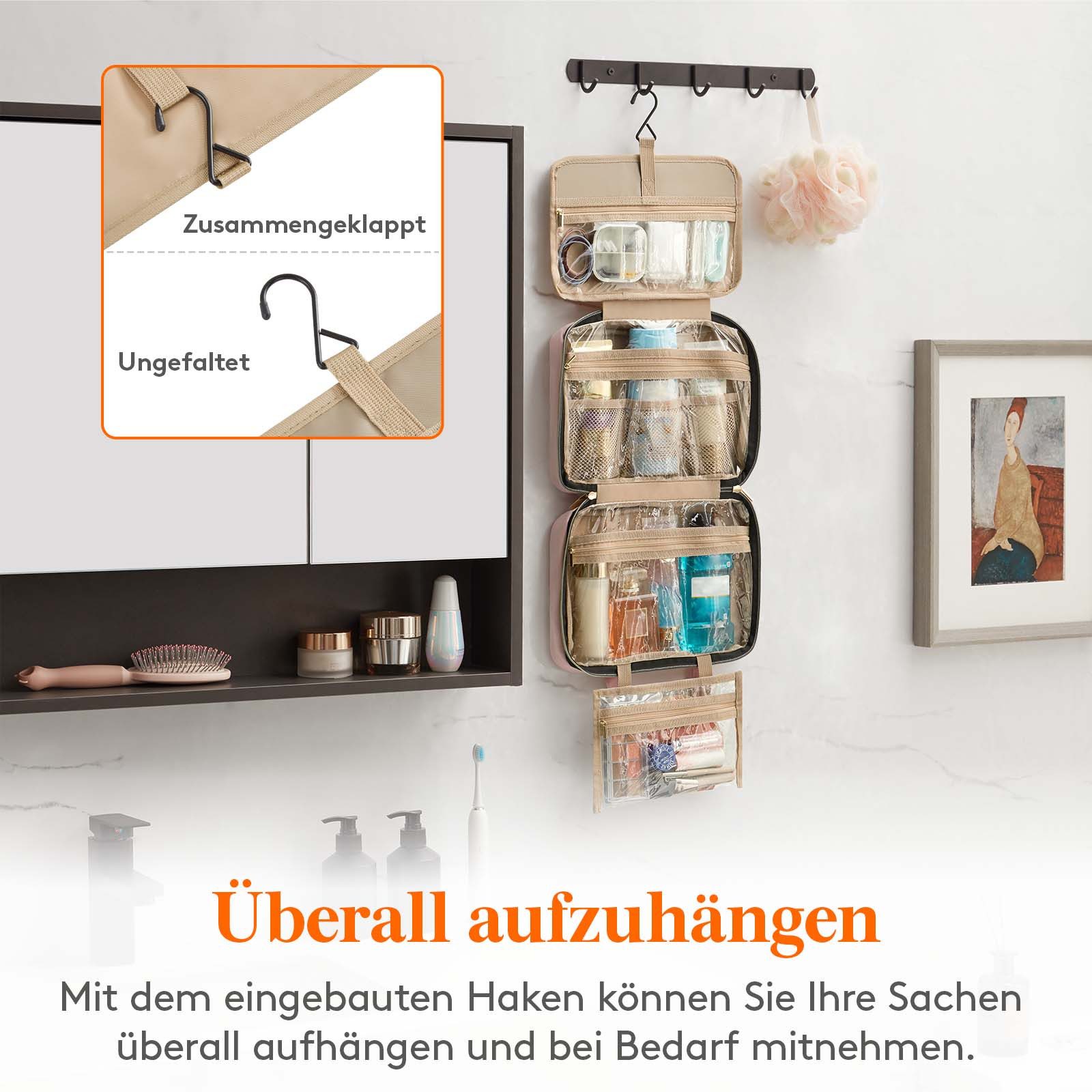 Lifewit Kulturbeutel Reise Kulturbeutel,Kosmetiktasche Kulturtasche zum Aufhängen Organizer (Packung, 1-tlg., 8L,B/H/T 32/23/10.5 cm, 4L,B/H/T 28/19/7.5 cm), Spritzwassergeschützt