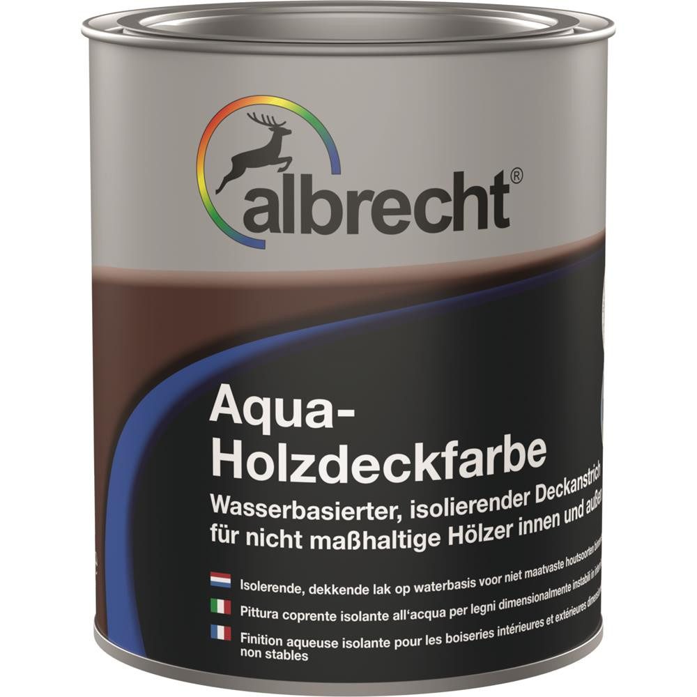 Lack Albrecht Holzlack Aqua-Holzdeckfarbe 750 ml Lack Holzfarbe