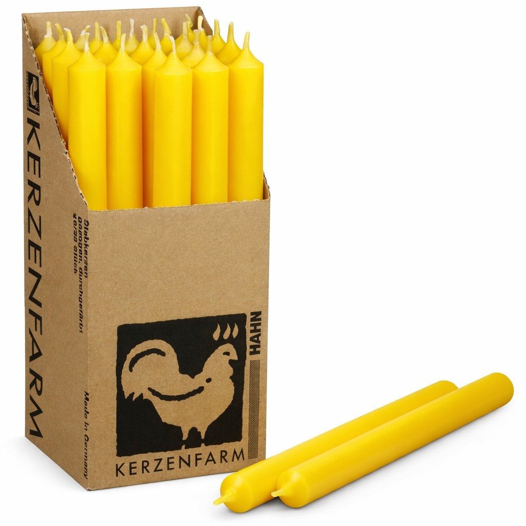 Hahn Kerzenfarm Spitzkerze Otto Extra lange Stabkerzen Gelb