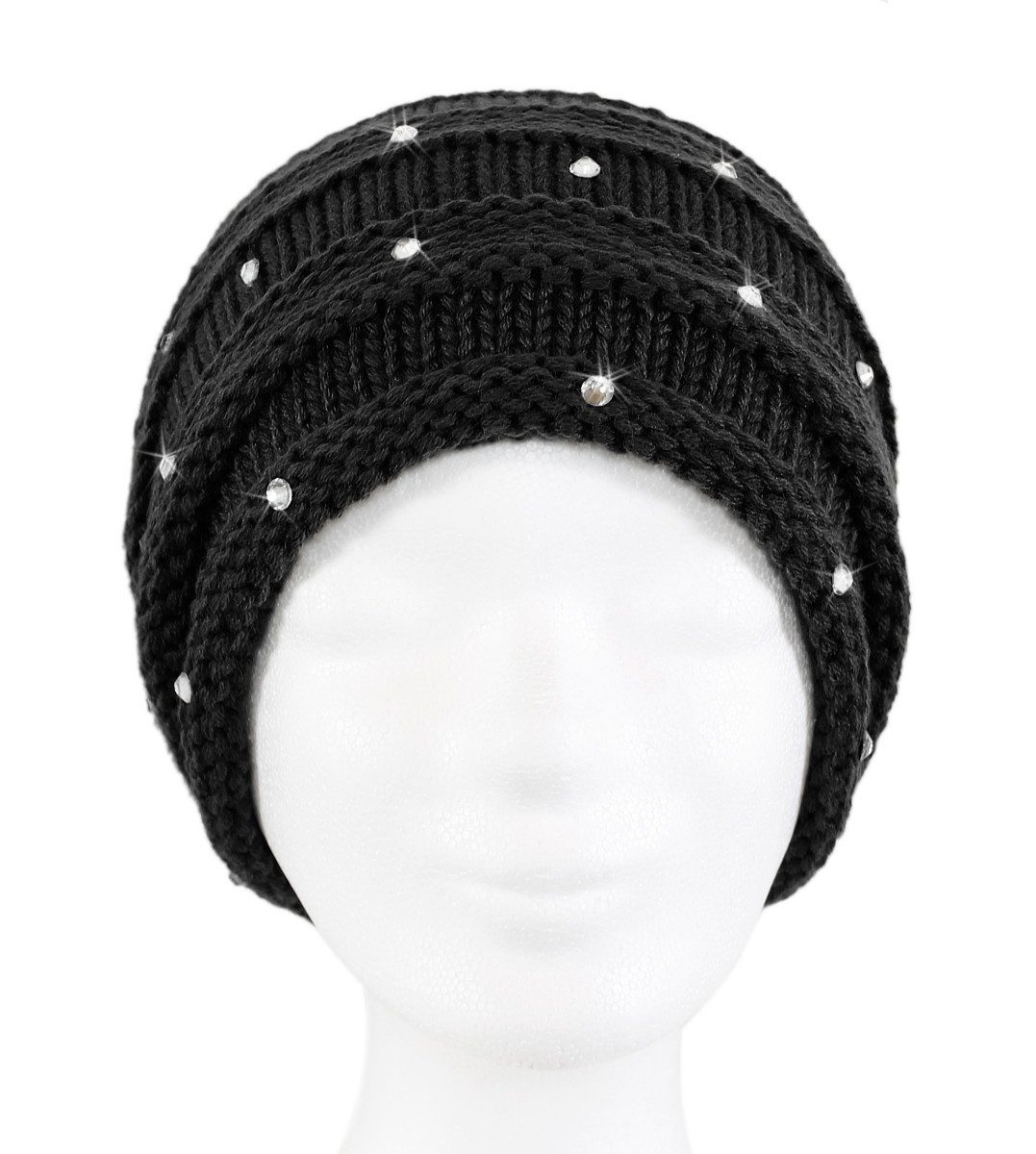 dy_mode Strickmütze Damen Strickbeanie mit Strass – glitzernde Wintermütze günstig online kaufen