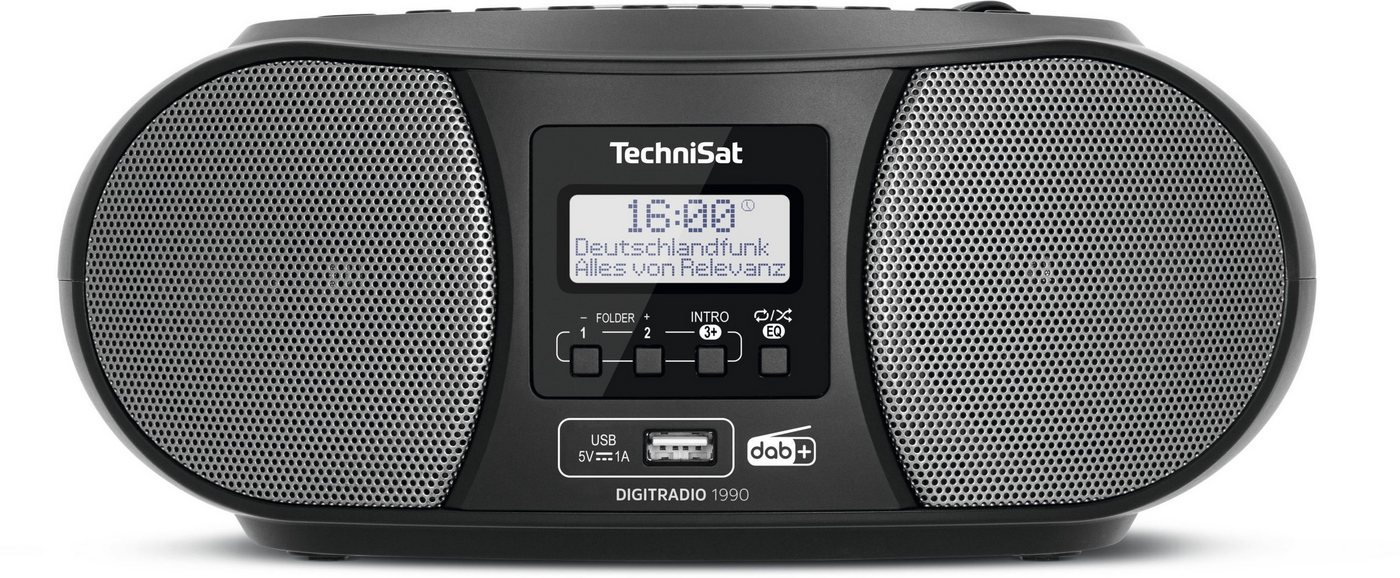 TechniSat DIGITRADIO 1990 Digitalradio (DAB) (Digitalradio (DAB), FM-Tuner mit RDS, 3 W, CD-Player, Bluetooth, Tragegriff, Netz- und Batteriebetrieb)