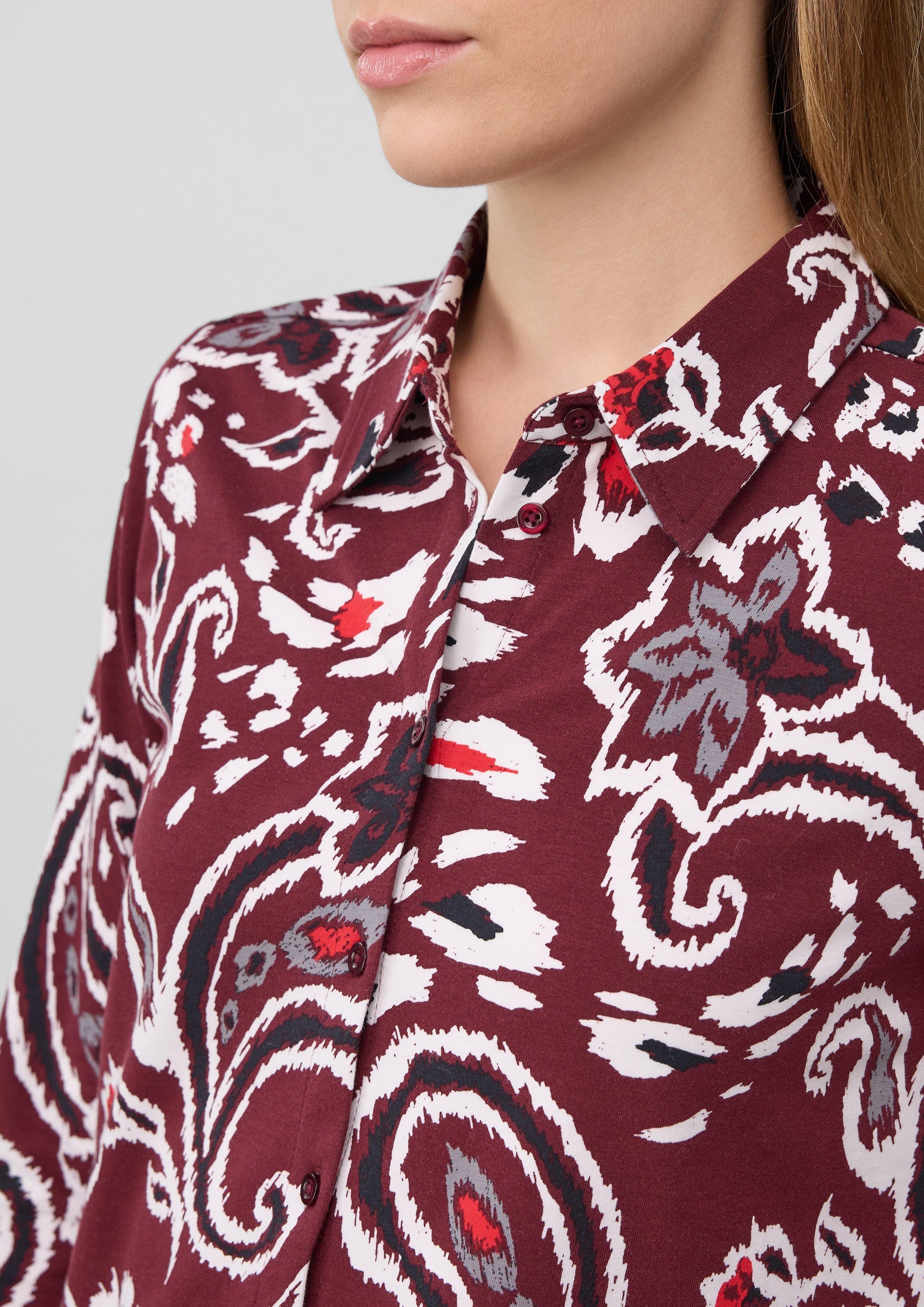 s.Oliver Langarmshirt Hemdbluse aus Jersey günstig online kaufen