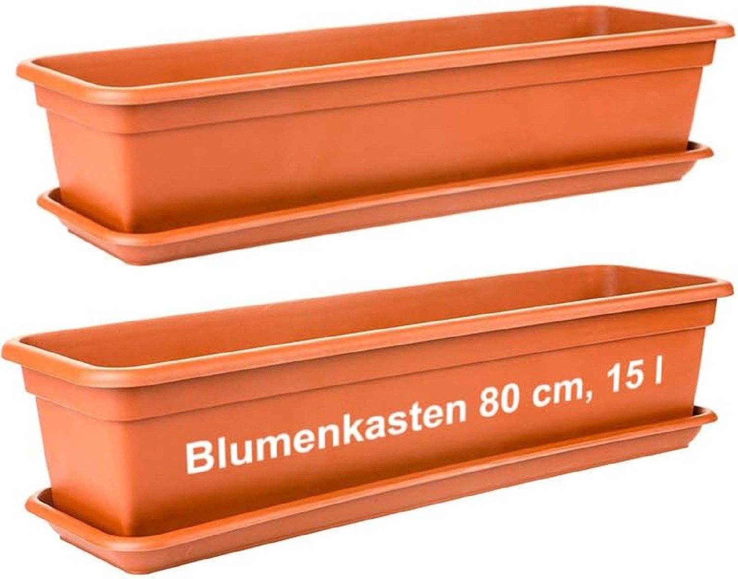 2friends Blumenkasten 2er Set, Balkonkästen mit Untersetzer aus