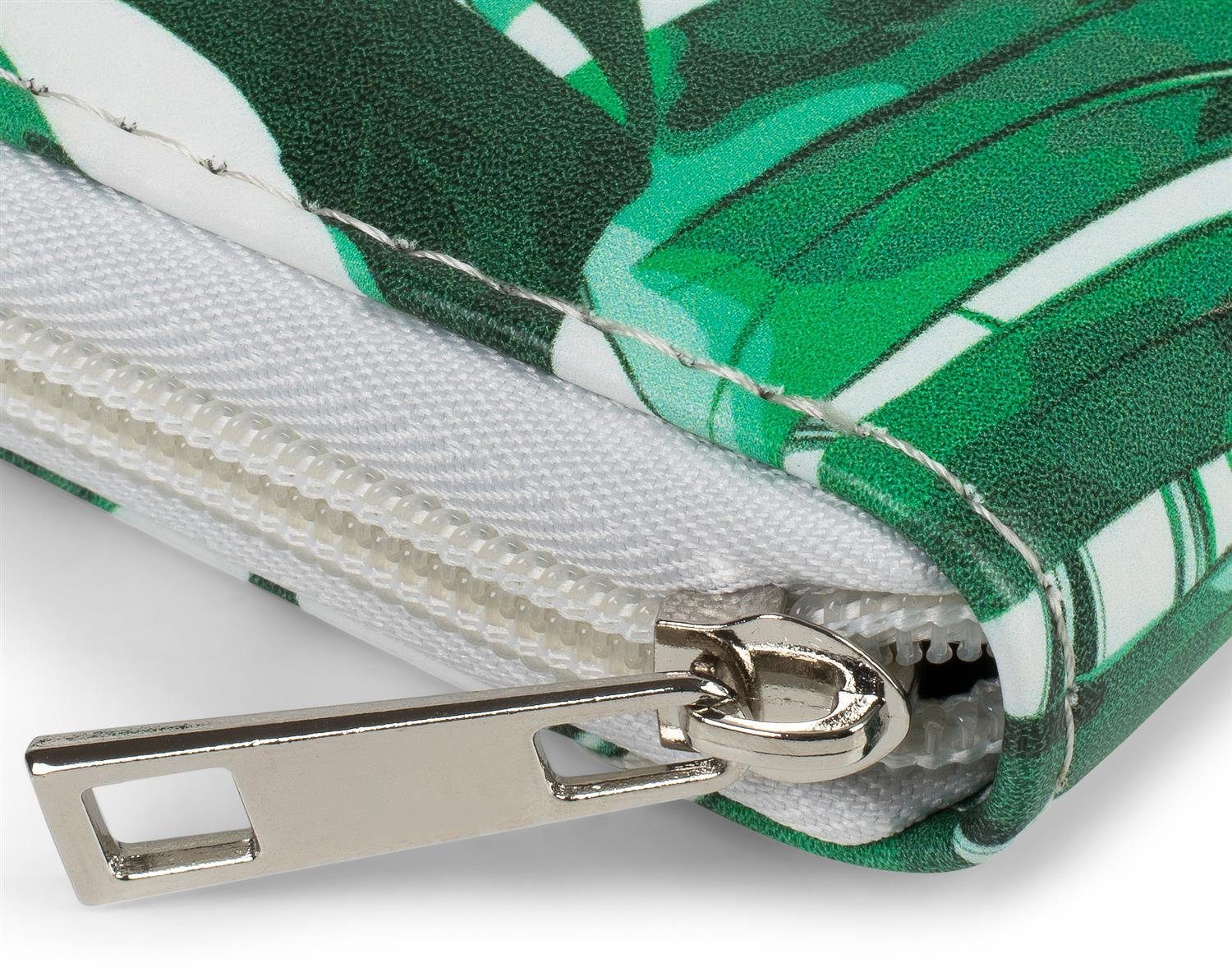 styleBREAKER Mini Geldbörse Mini Geldbörse mit Palmen Print (1-tlg)