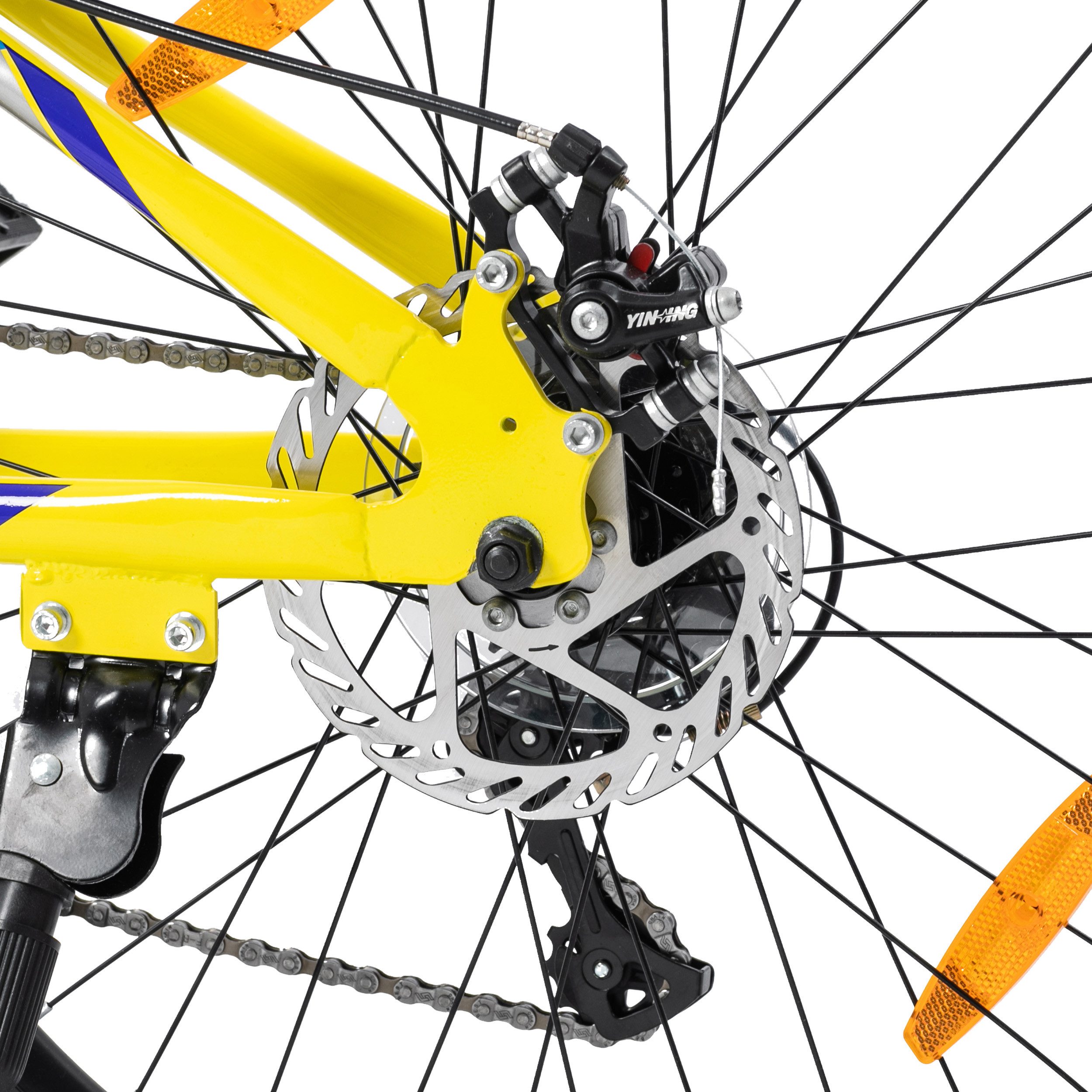 Vankel Mountainbike 24 Zoll, MTB, Jugendrad, 6-Gang, Scheibenbremsen, Federgabel, 6 Gang RD-V4006-M Schaltwerk, Kettenschaltung, Drehgriff, Kinder, Freizeit, Schule, Ständer, sportlich