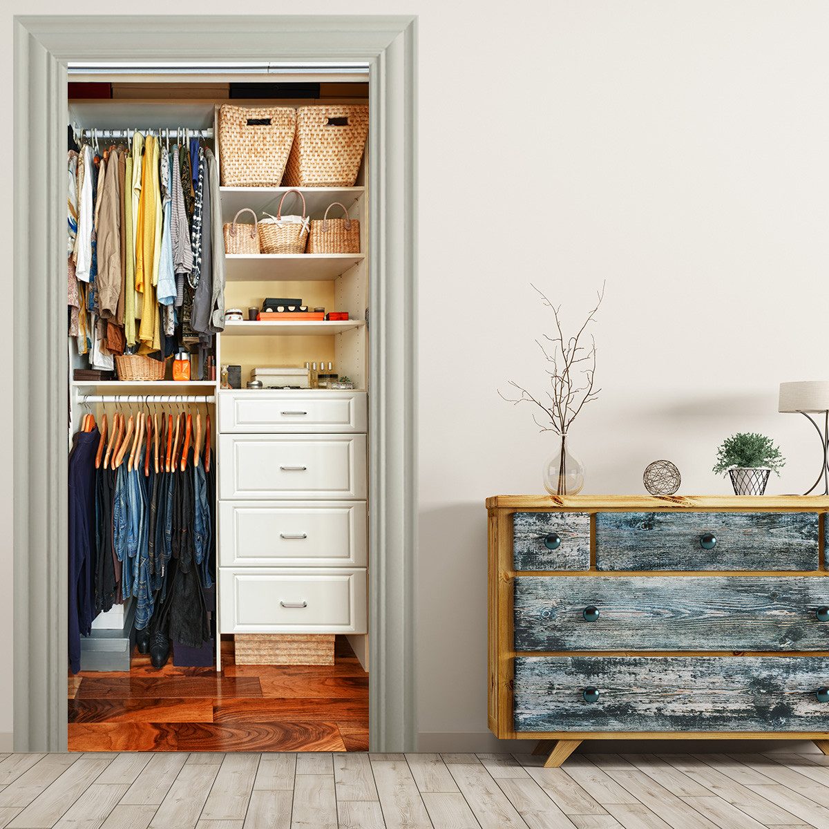 Stickerprofis Türtapete 100 Motive zur Wahl, KLEIDERSCHRANK, Premiumklasse, selbstklebend