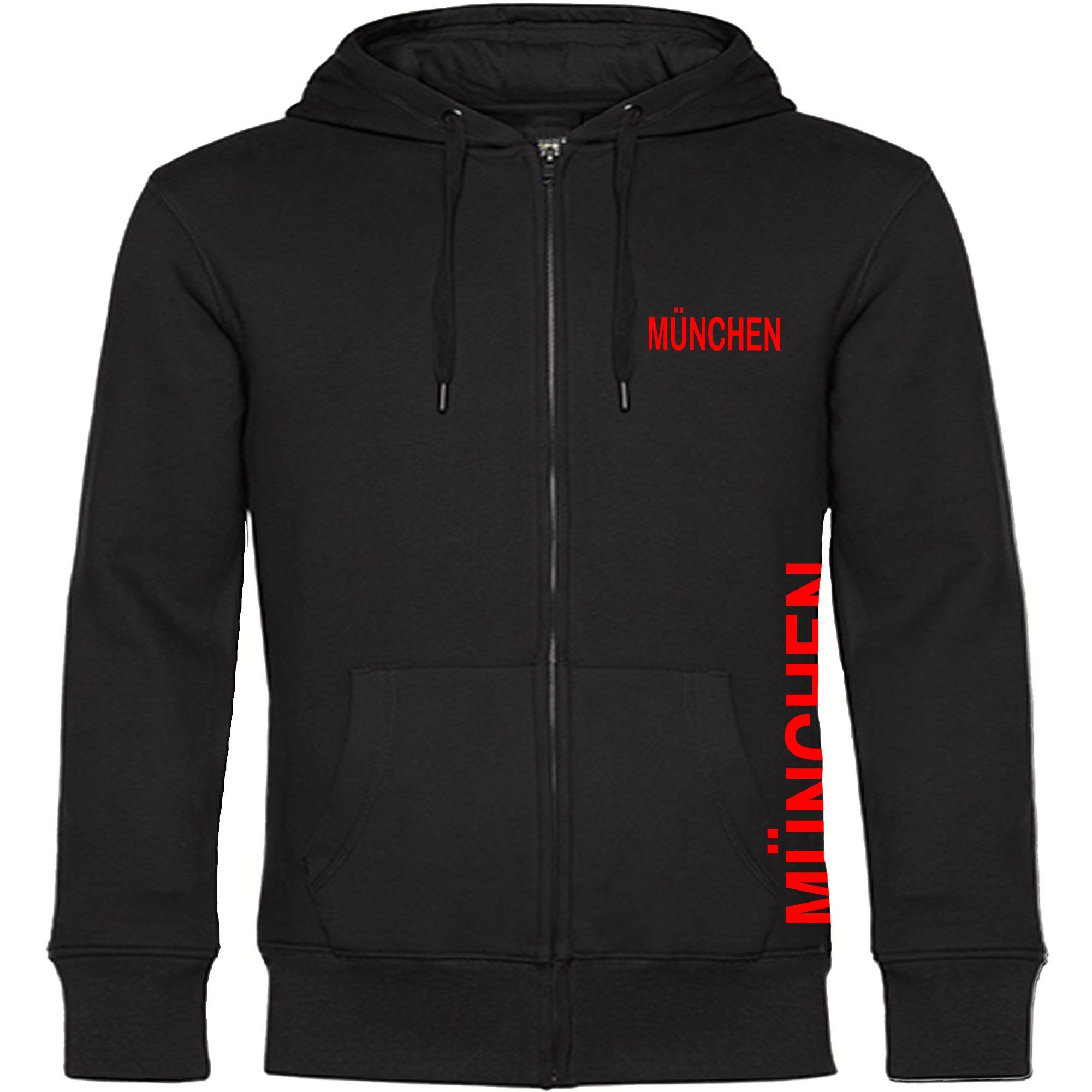 multifanshop Kapuzensweatjacke München rot - Brust & Seite - Sweat günstig online kaufen