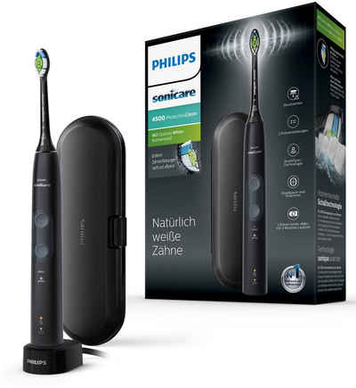 Philips Sonicare Elektrische Zahnbürste ProtectiveClean 4500 HX6830/53, Aufsteckbürsten: 1 St., mit Schalltechnologie, 2 Putzprogrammen, Reiseetui