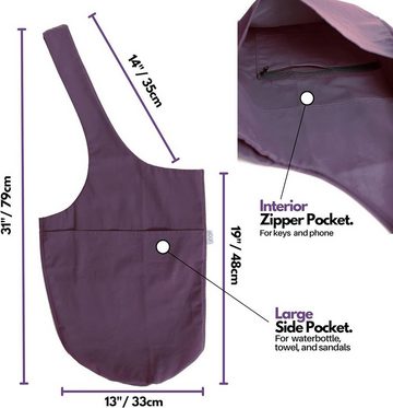AquaBreeze Yogatasche Yogamatten-Tasche, Tragetasche, Tragetasche (für die meisten Matten), mit großer Seitentasche und Reißverschlusstasche