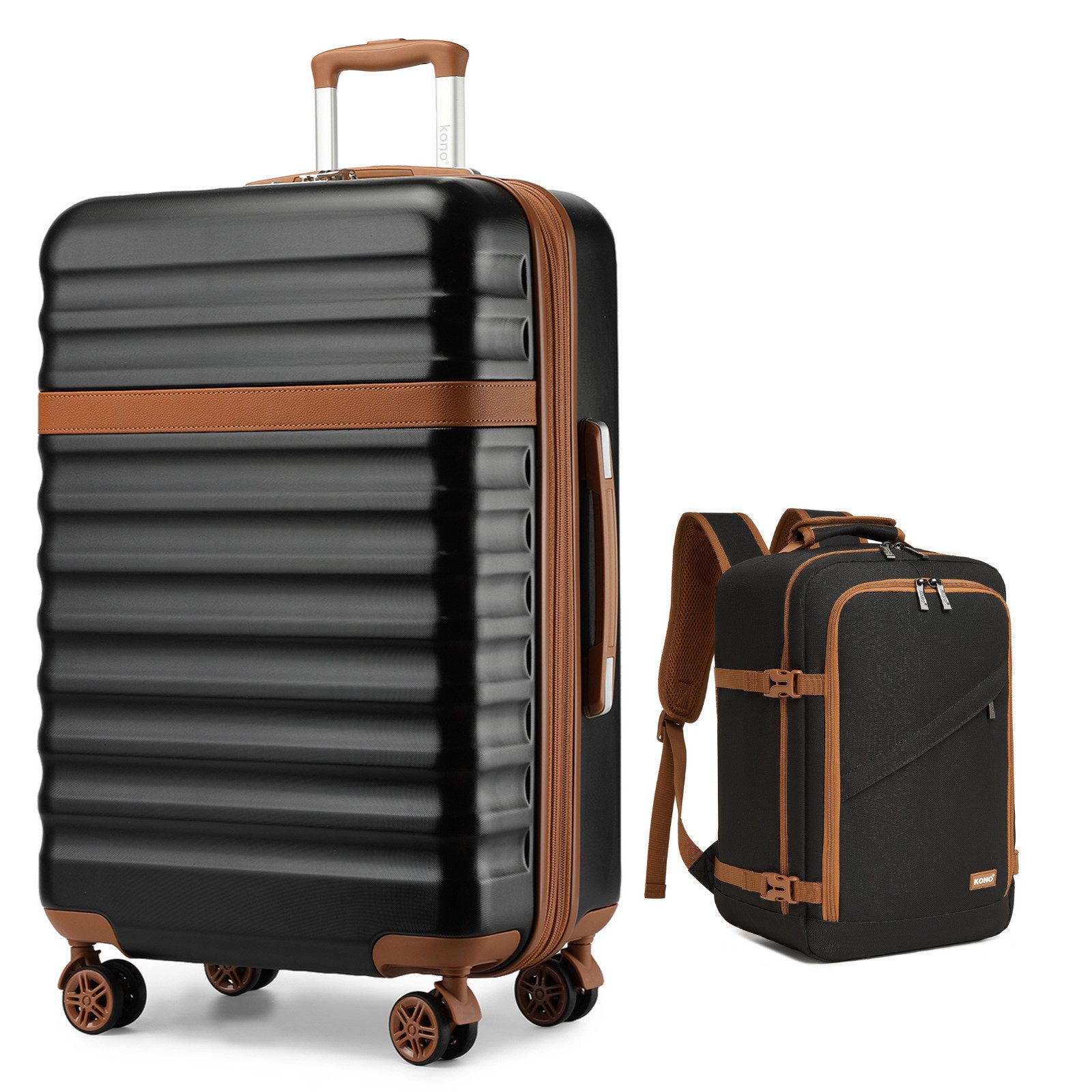 KONO Kofferset, Hartschalenkoffer (55/65/75 cm)+20L Kabinenrucksack günstig online kaufen