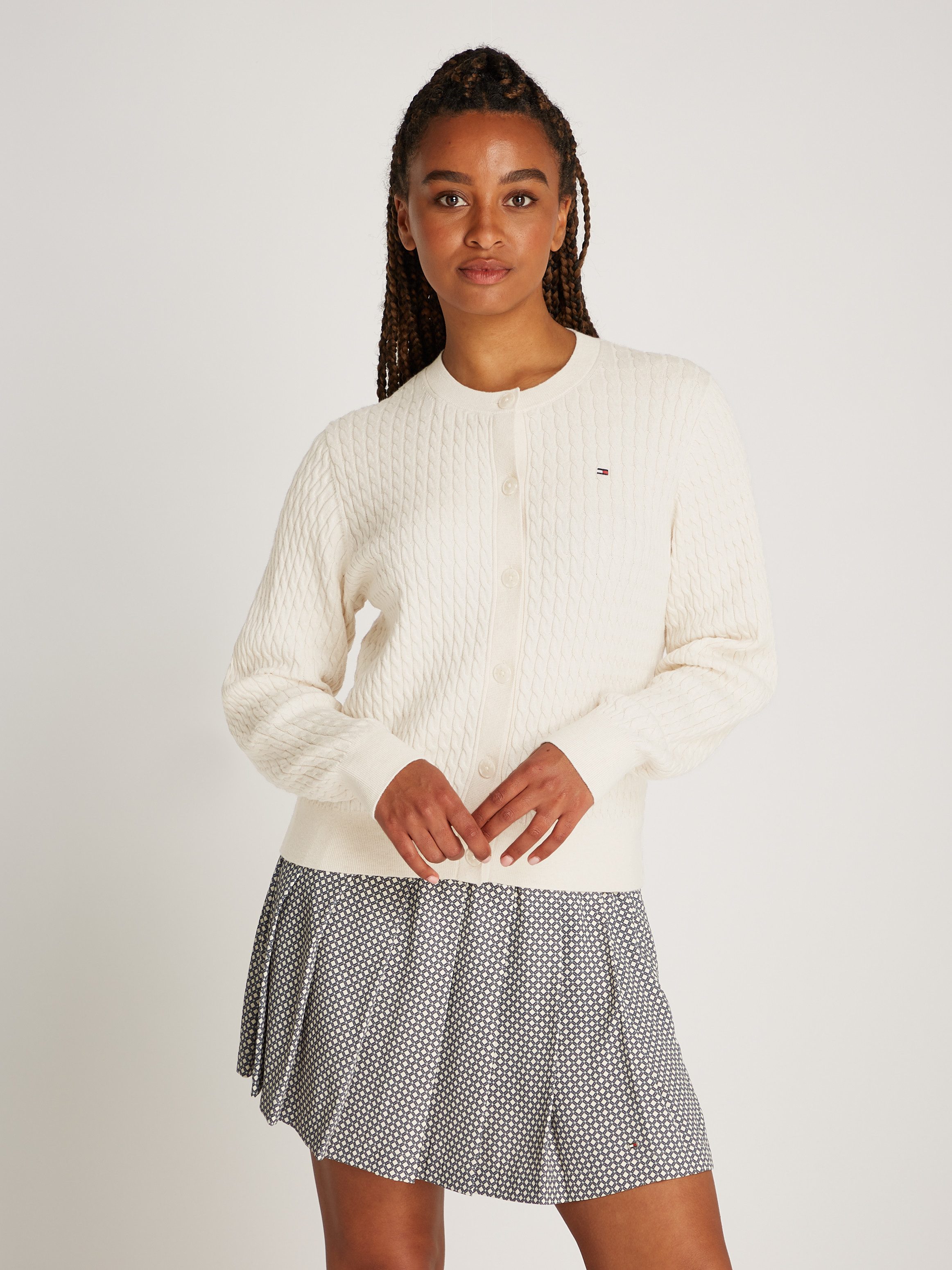 Tommy Hilfiger Strickjacke mit Zopfstrickmuster günstig online kaufen