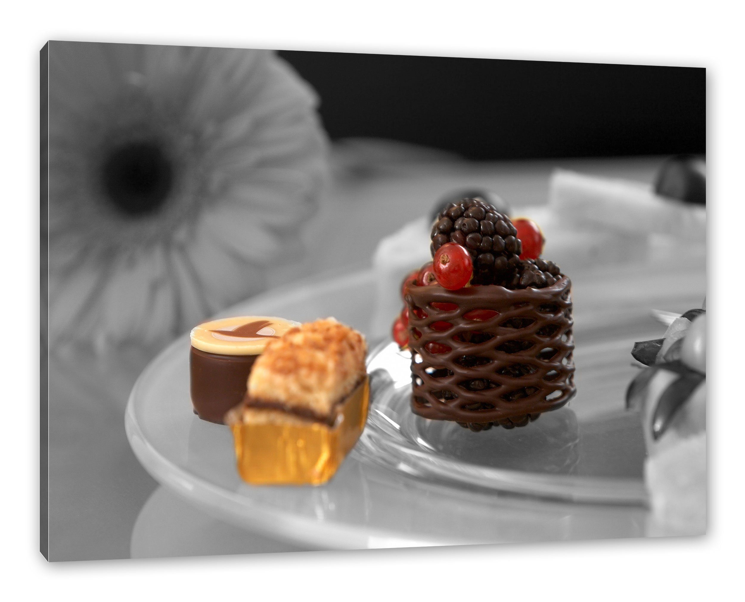 Pixxprint Leinwandbild appetitliche süße Desserts, appetitliche süße Desserts (1 St), Leinwandbild fertig bespannt, inkl. Zackenaufhänger | Leinwandbilder