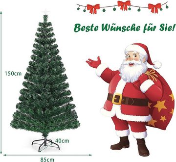 KOMFOTTEU Künstlicher Weihnachtsbaum LED-Leuchten, 150cm