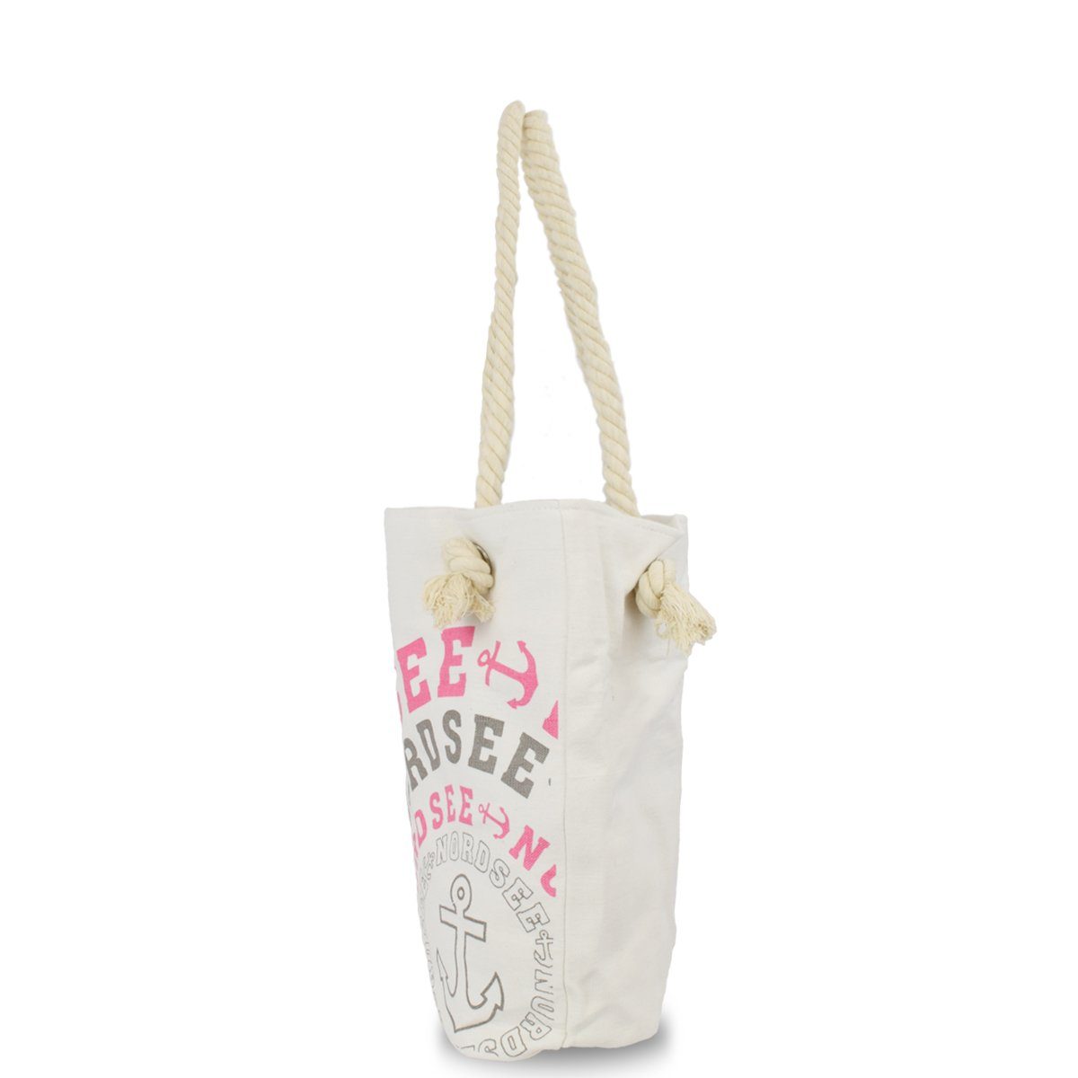 Umhängetasche Innentasche Tasche Originelli mit Reißverschluss grau-rosa Shopper kleine Sonia City Bag, Einkaufstasche "NORDSEE"