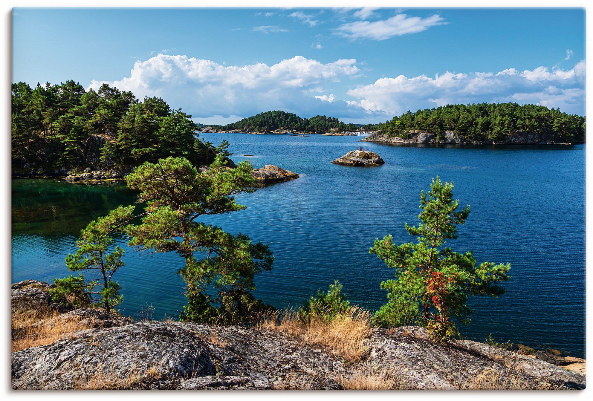Artland Leinwandbild Landschaft, Halbinsel Riveneset Norwegen, Küstenbilder (1 St), auf Holzrahmen gespannt