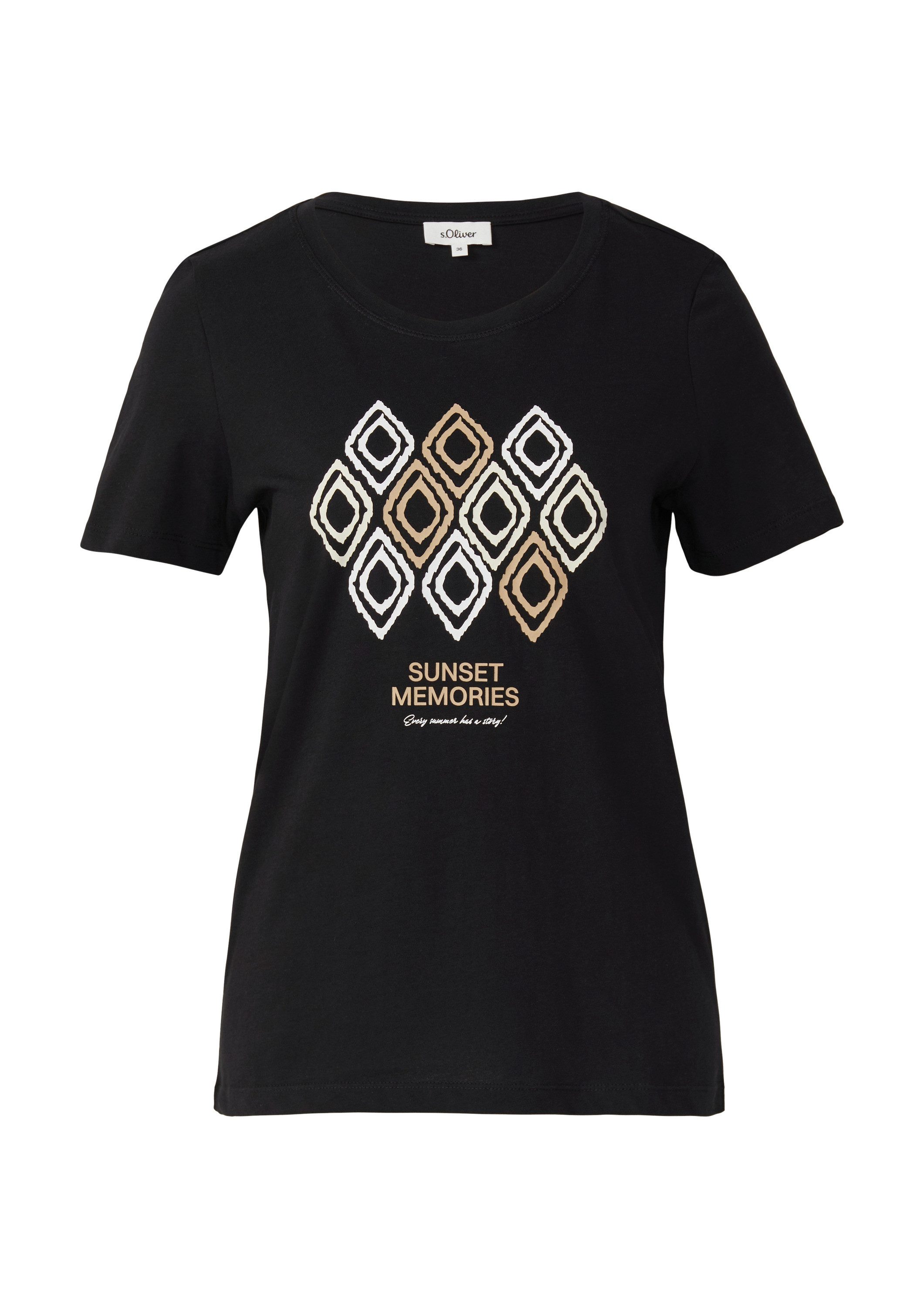 s.Oliver Kurzarmshirt T-Shirt Jersey-T-Shirt mit Frontprint günstig online kaufen