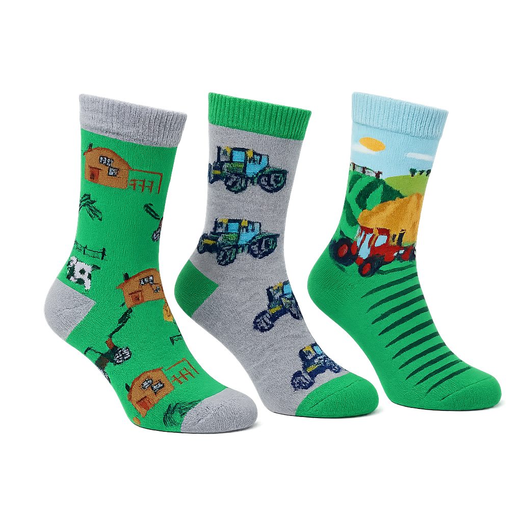 Yuhu Socken Traktor Jungen 3er Pack Kindersocken (3-Paar)