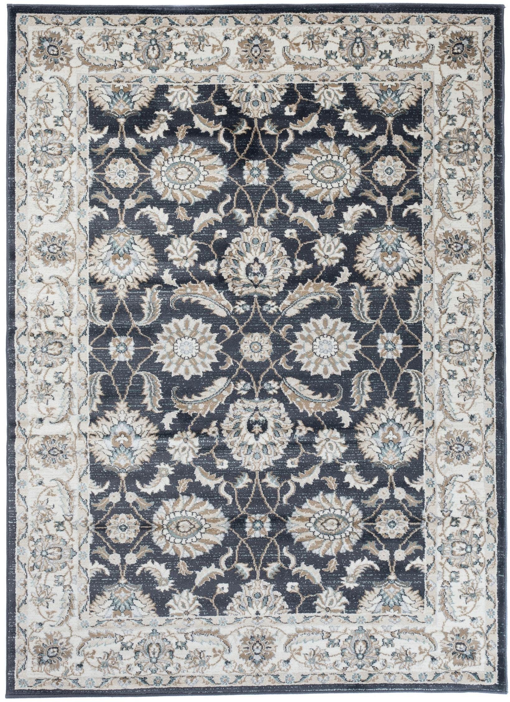 Mazovia Orientteppich Oriente Teppich - Traditioneller Teppich Orient Schwarz Beige, 60 x 100 cm, Geeignet für Fußbodenheizung, Pflegeleicht, Wohnzimmerteppich