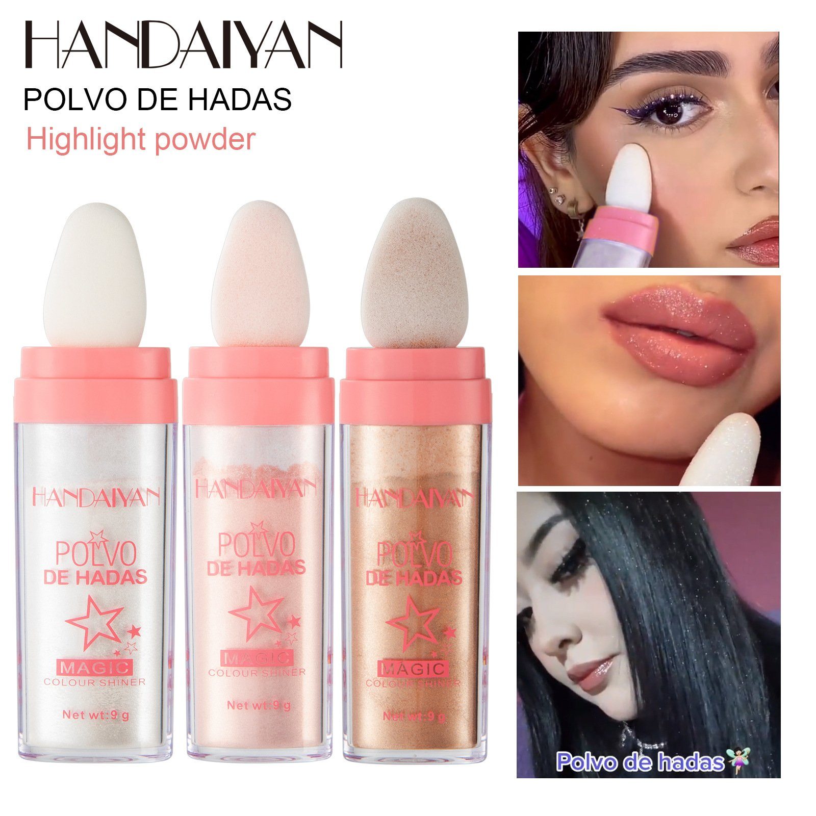 Haiaveng Highlighter Highlighter Powder Glitter Shiner weiß Powder Lippen Augen für Gesicht