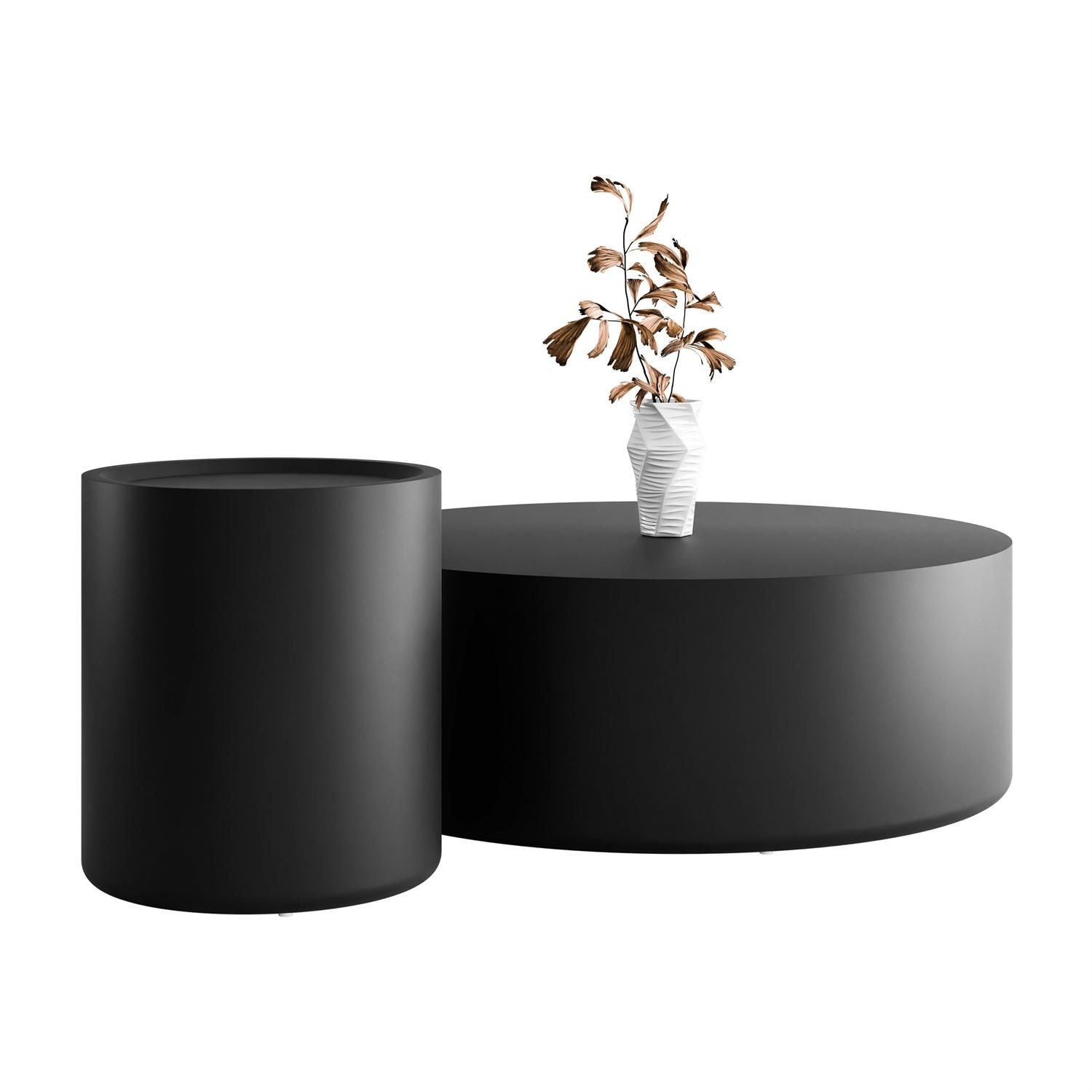 ALLHOUSE24 Couchtisch Set LUMORA 2-teiliges Designer-Set in moderner Eleganz fürs Wohnzimmer (2er Set), Durchmesser: ⌀90 cm & ⌀40 cm