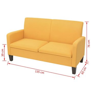 vidaXL Sofa 2-Sitzersofa 135 x 65 x76 cm Gelb