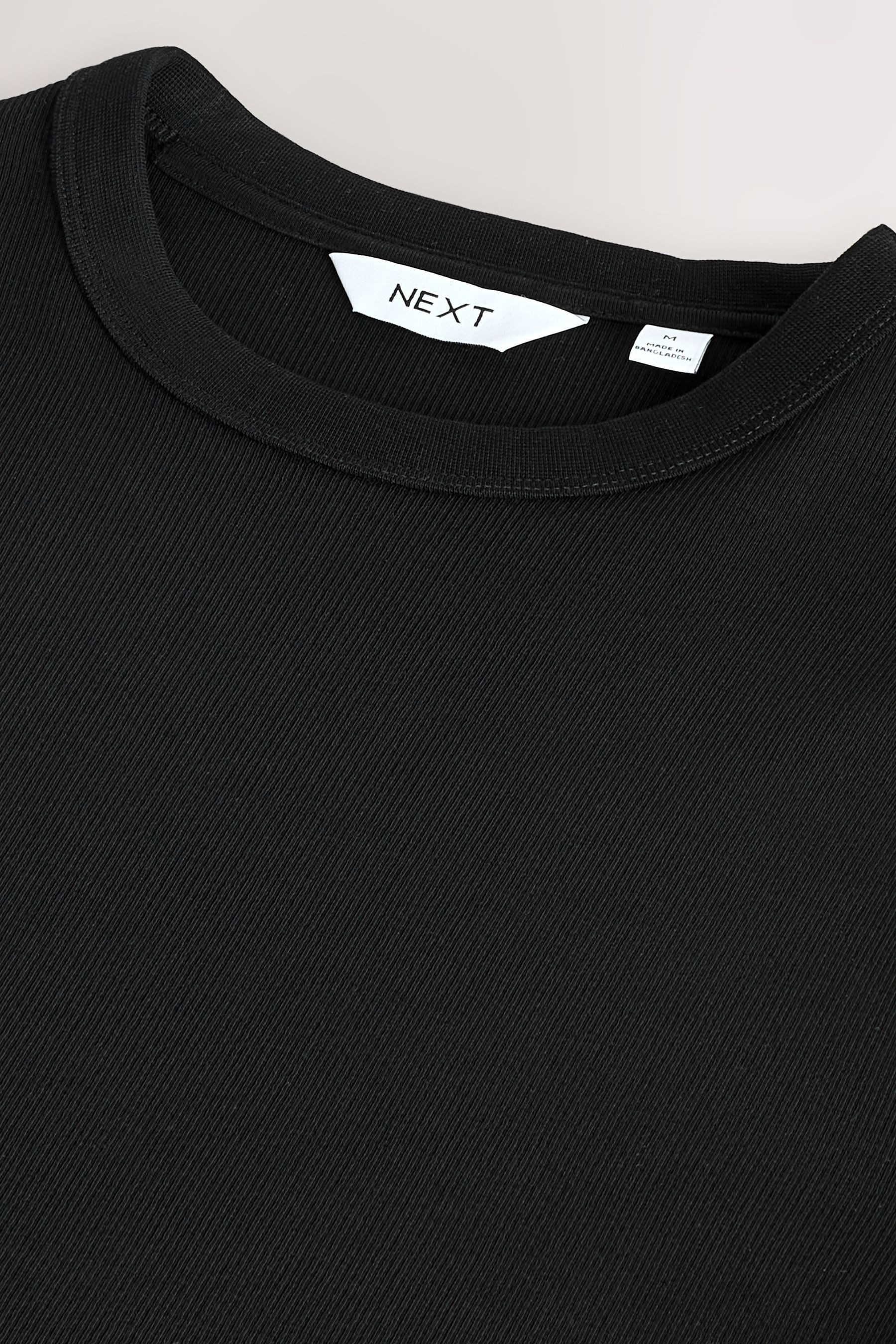 Next T-Shirt Geripptes Slim Fit T-Shirt mit kurzen Ärmeln (1-tlg)