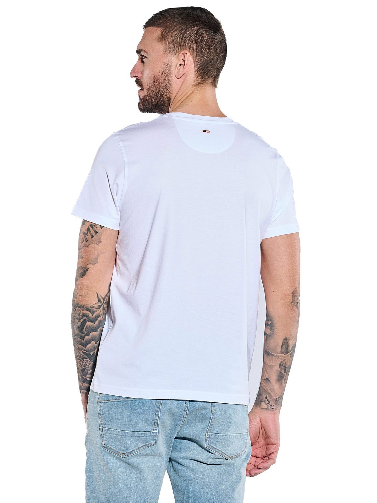 emilio adani T-Shirt Herren T-Shirt regular, Reinweiss
