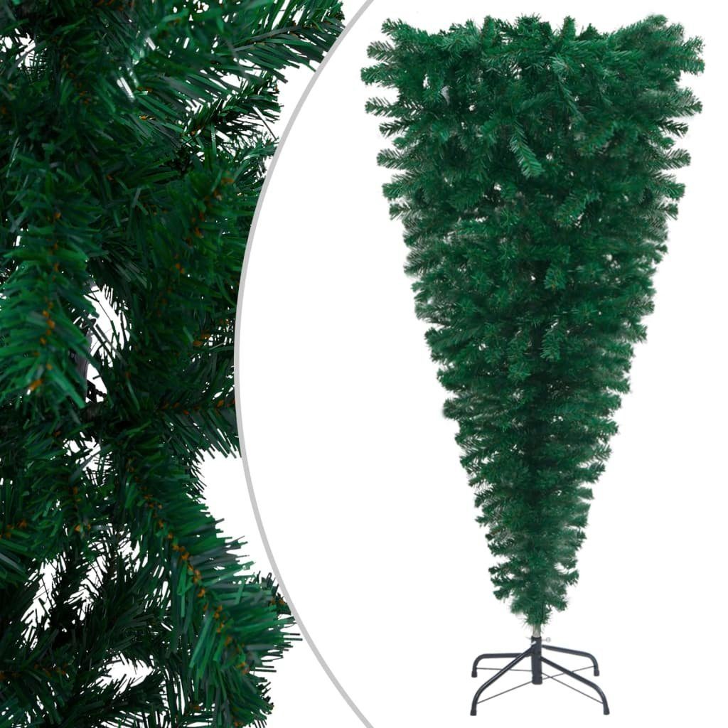 furnicato Künstlicher Weihnachtsbaum mit Ständer Umgekehrt Grün 210 cm