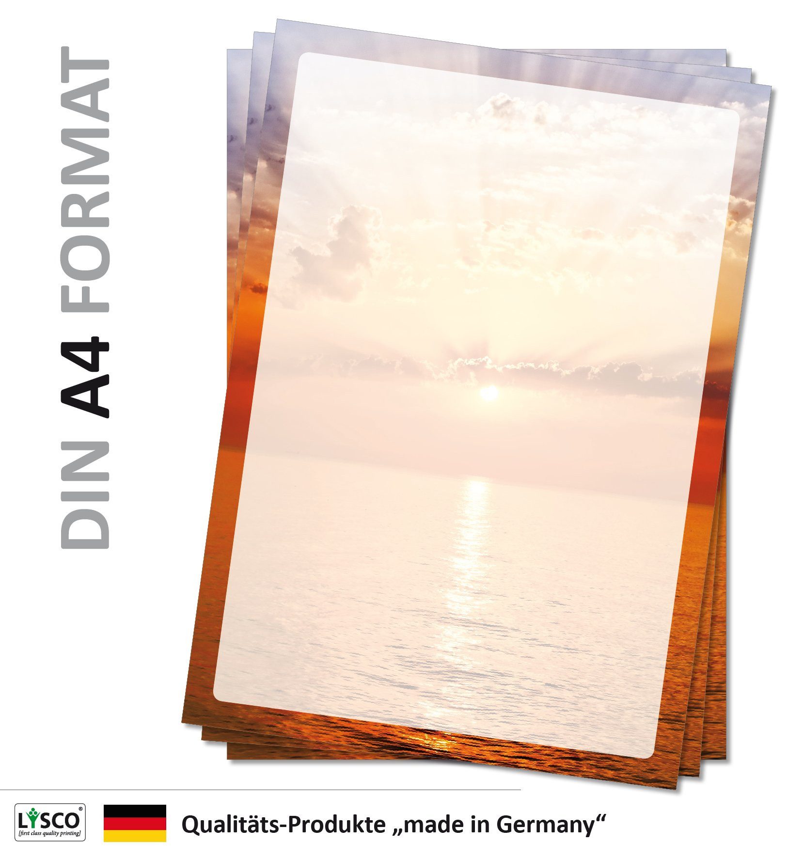 LYSCO Briefpapier Motivpapier Sommer, Sonne, Urlaub DIN A4, gut beschreibbar, sommerliche Atmosphäre, für alle Drucker geeignet. – Bild 3 von 3