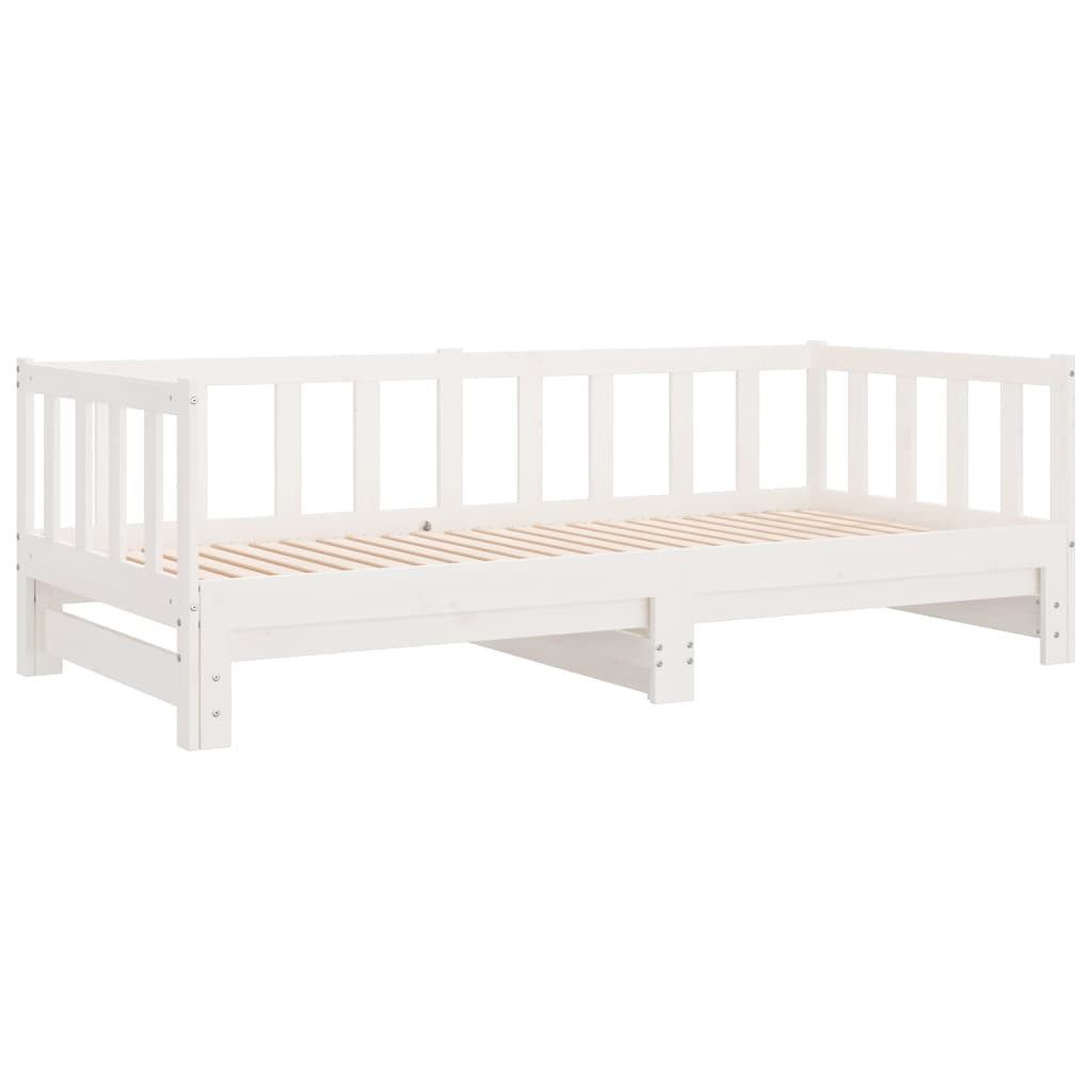 vidaXL Bett Tagesbett Ausziehbar Weiß 2x(90x190) günstig online kaufen