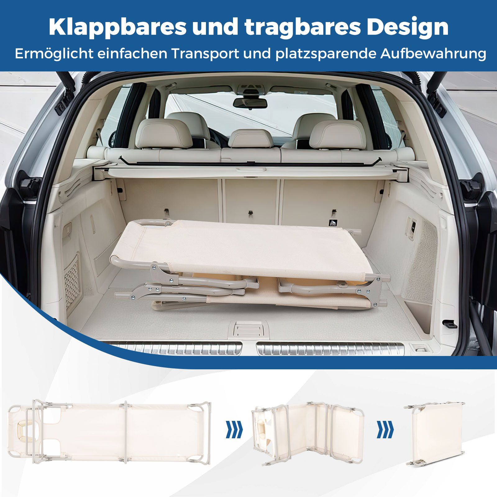 COSTWAY Gartenliege, Sonnenliege klappbar & verstellbar mit Öffnungen