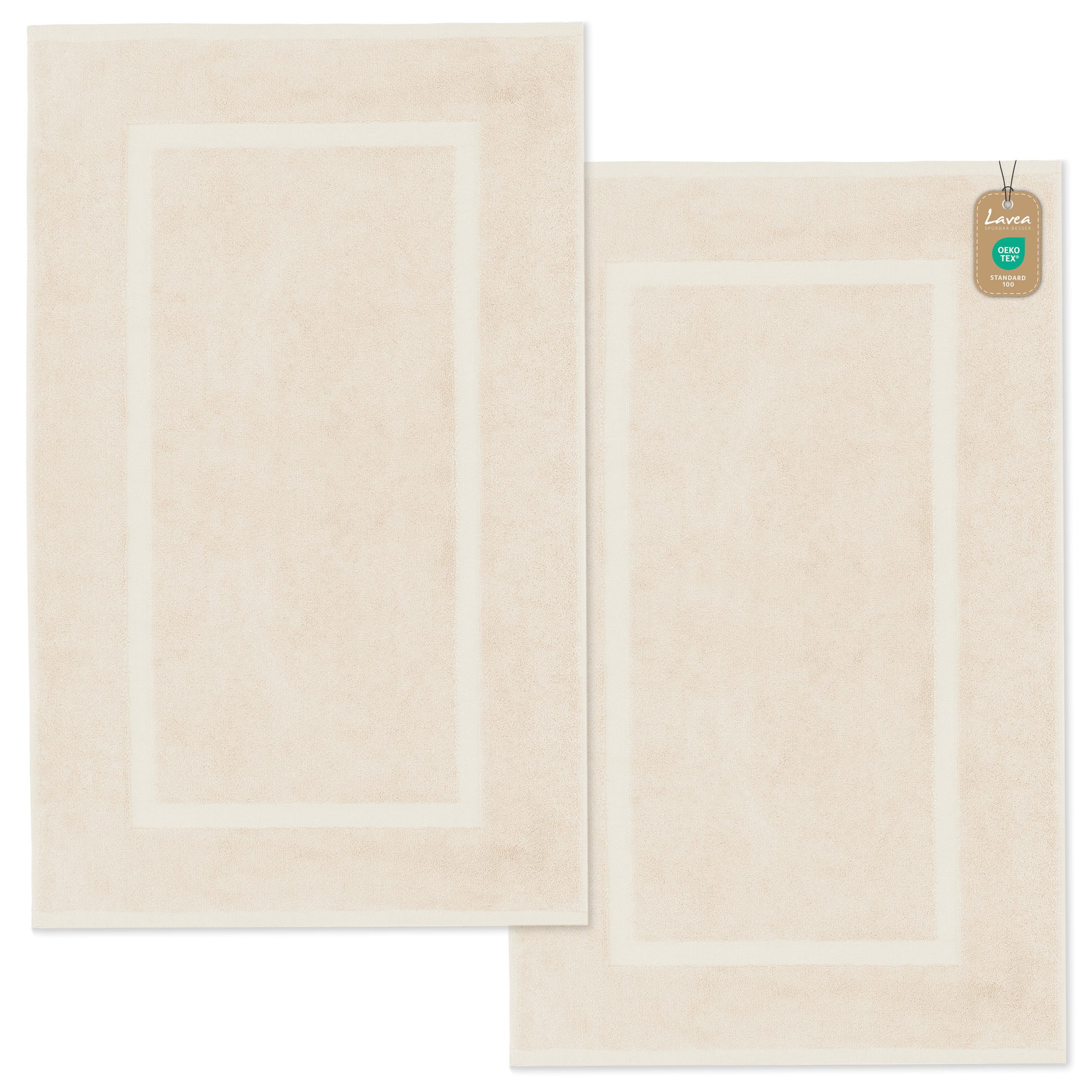 Lavea Badematte Elena-Frottierserie 50x80 cm, 100% Baumwolle, 500 g/m² Frottier, weich & saugstark, pflegeleicht