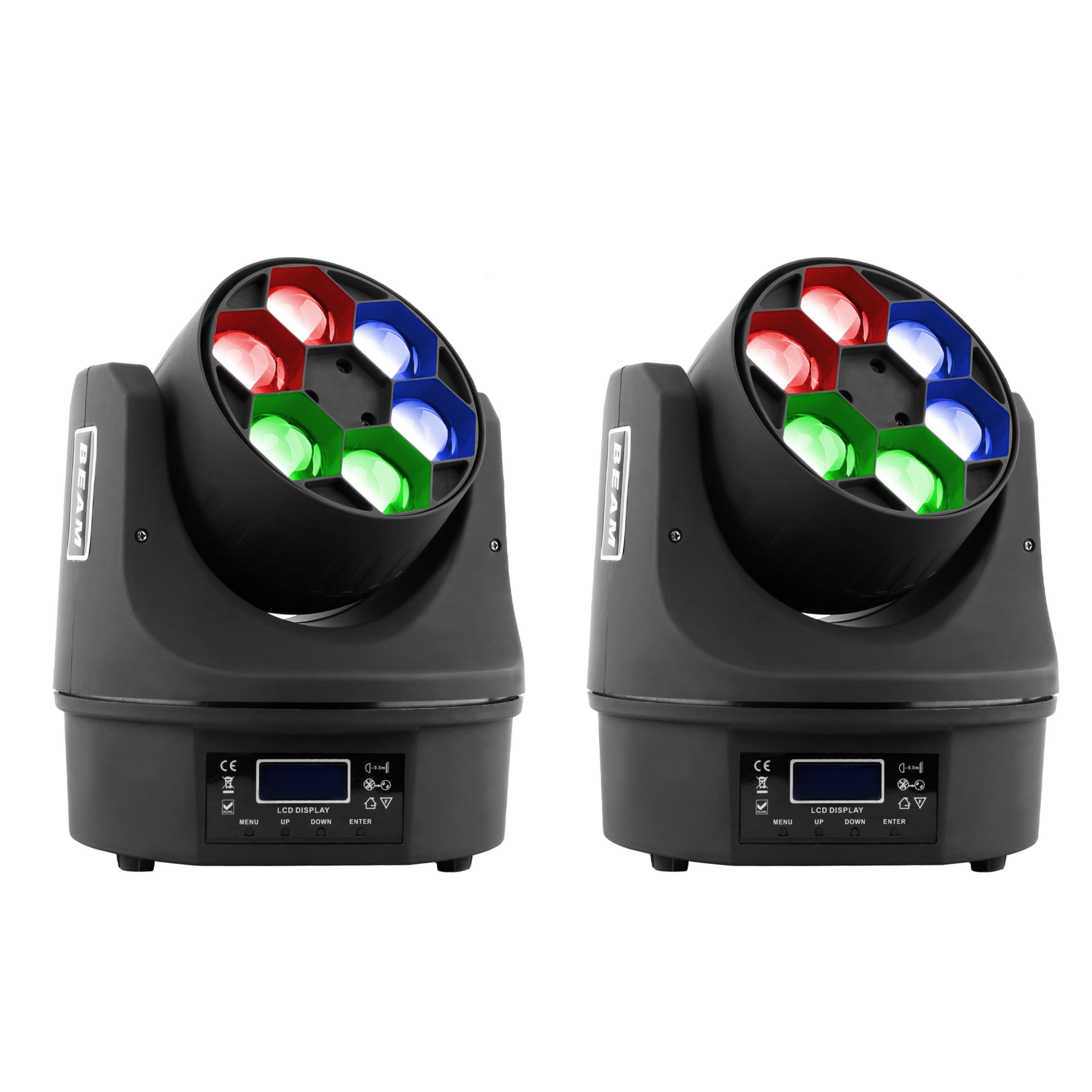 PURElight LED Scheinwerfer, 3-Way Mini Duo Wash Head-Set, RGBW LED Wash Light, Prisma and DMX