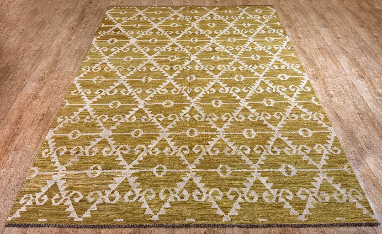 Rug Studios Teppich KELIM ORIGINAL HANDGEARBEITET, Rechteckig, Höhe: 5 mm, Handgefertigt, 201 x 301 cm, Gold
