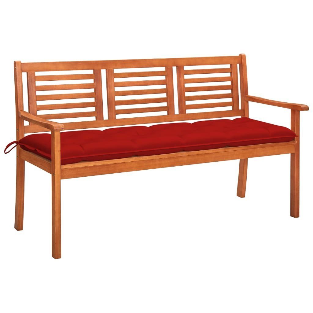 vidaXL Gartenbank 3-Sitzer-Gartenbank mit Auflage 150 cm Massivholz Eukalyptus (1-St)