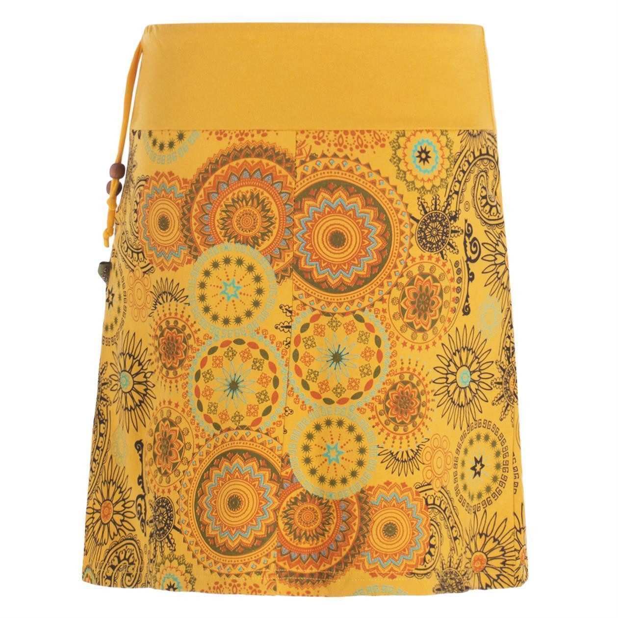 Vishes Minirock Kurzer Damen Baumwoll-Rock Taschen-Rock Mini-Röcke Mandala- günstig online kaufen