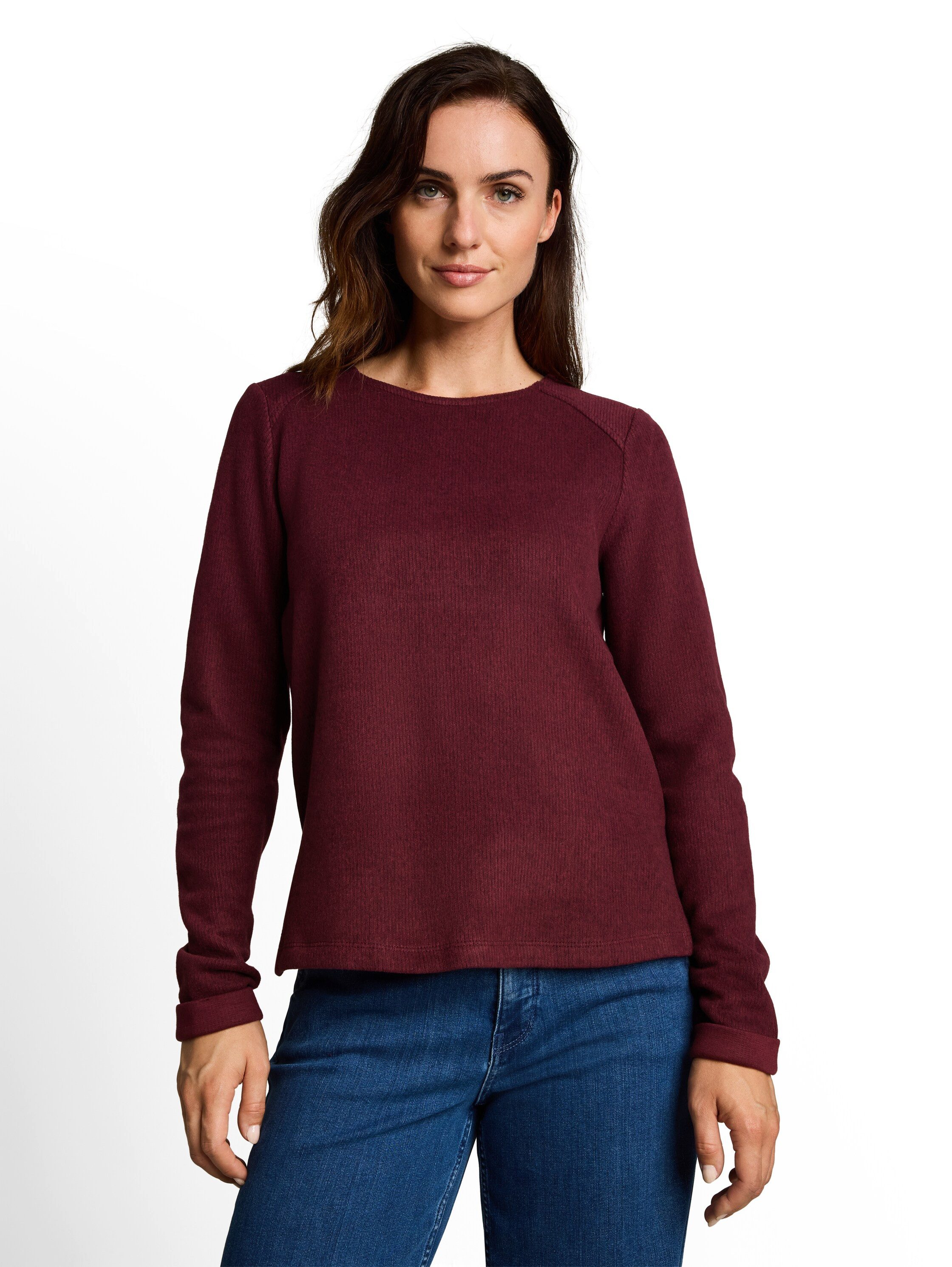 TOM TAILOR Sweater mit feiner Rippstruktur / Rollkanten / Rundhals