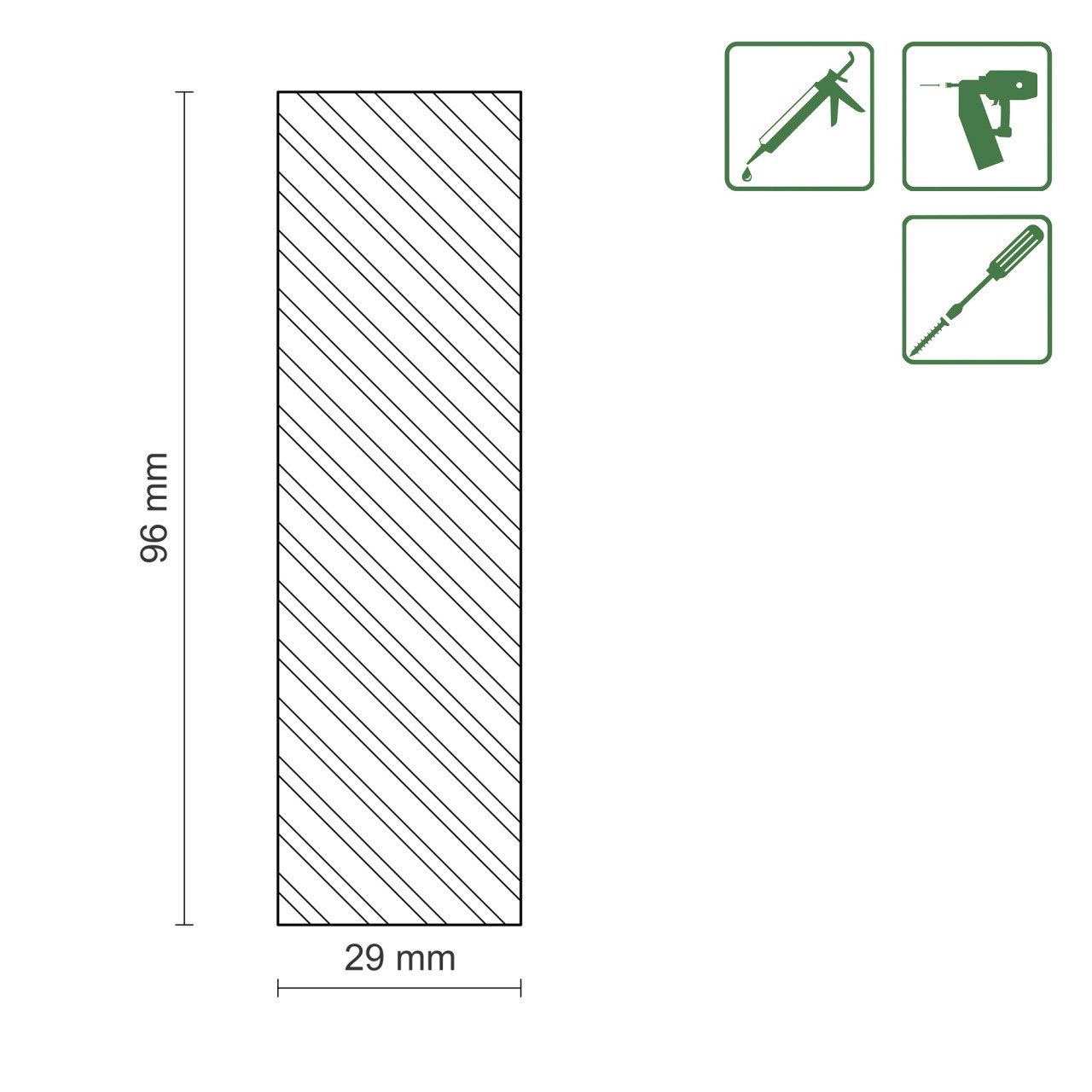 FN Neuhofer Abschlussleiste FN Neuhofer Flachleiste 100 cm 96 x 29 mm, Holz