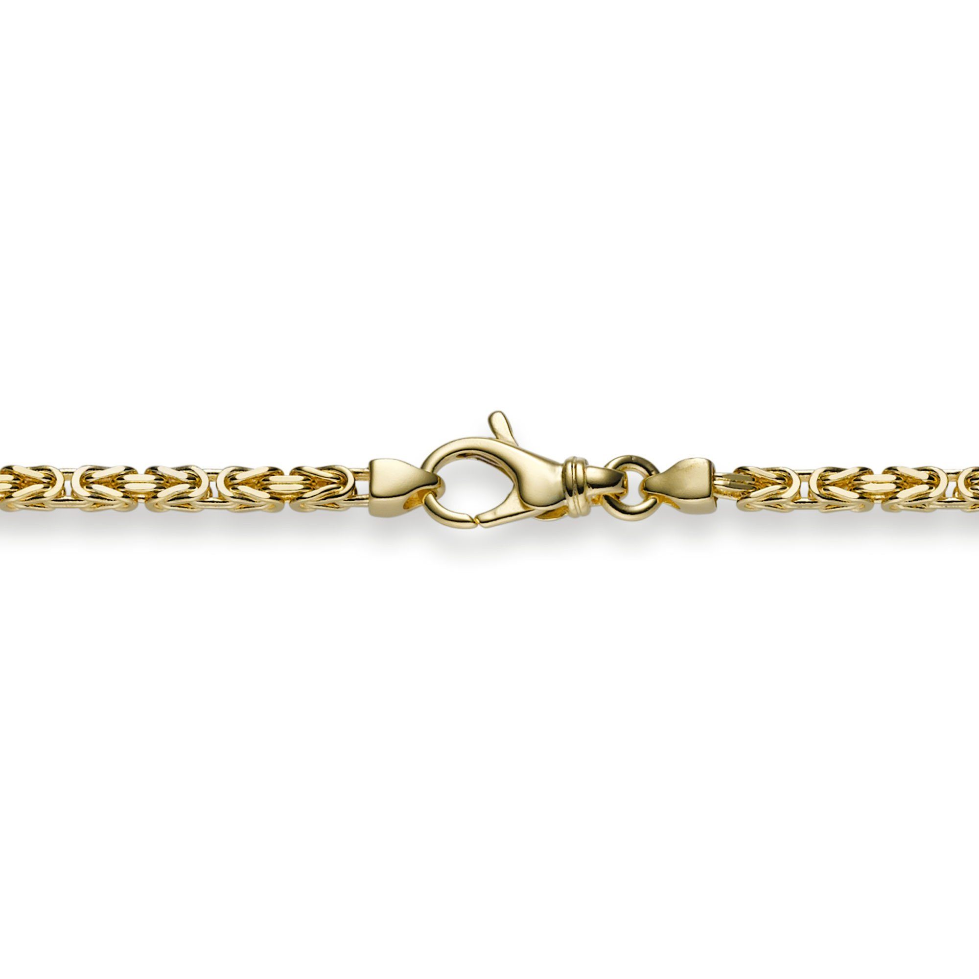 HOPLO Goldarmband Goldkette Königskette Länge 19cm - Breite 2,5mm - 585-14 Karat Gold