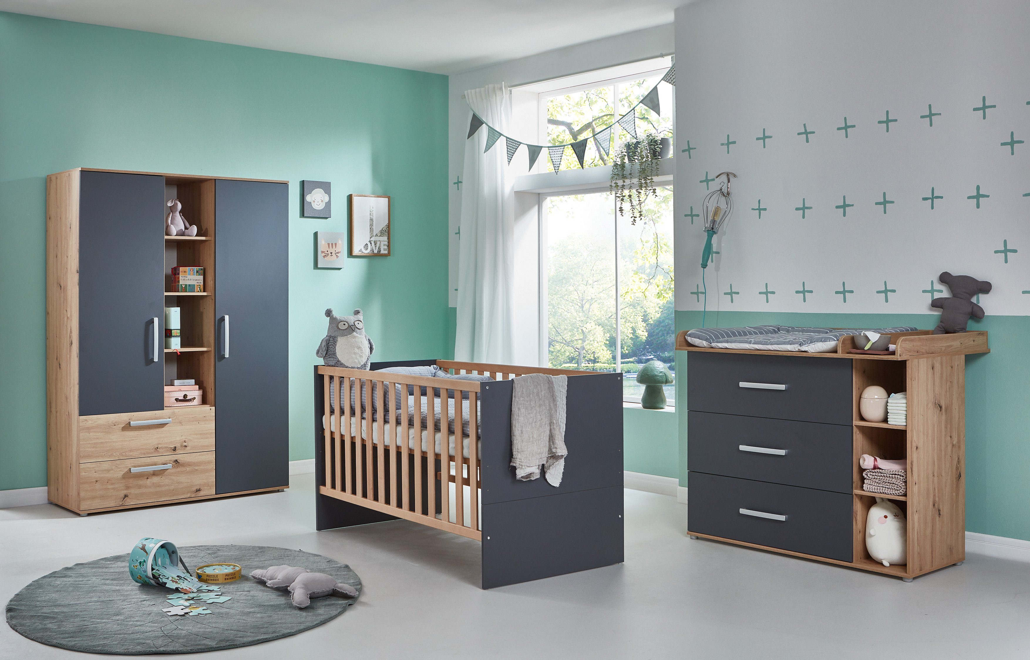 arthur berndt Babyzimmer-Komplettset Babyzimmer-Set »Alessio« 3-teilig, (Set)