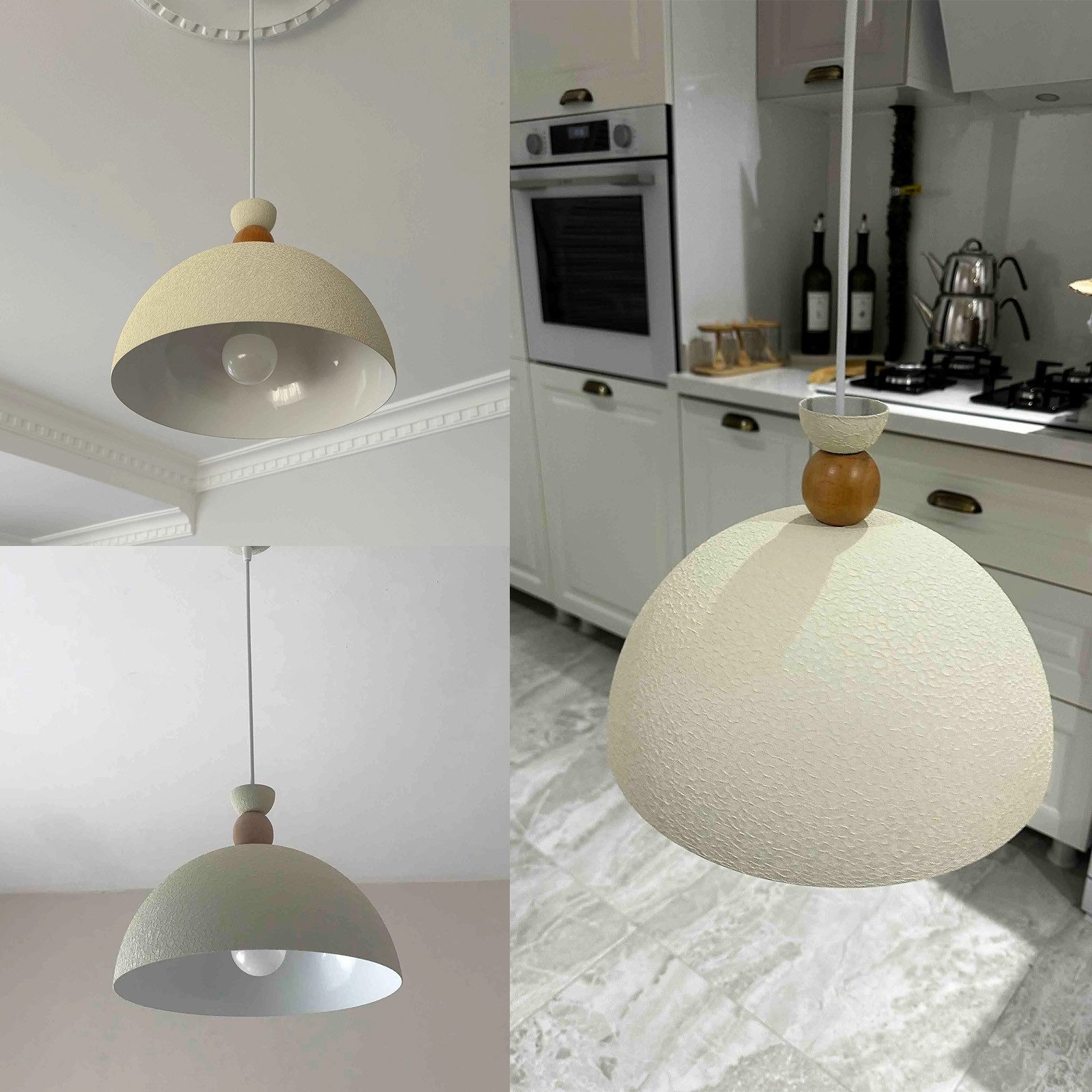 Bamyum Pendelleuchte Pendelleuchte Yimpi Hängelampe Industrial Ø30 cm, E27, Moderne Lampe, ohne Leuchtmittel, E27, Dimmbar, Einstellbare Kabellänge – Bild 2 von 5